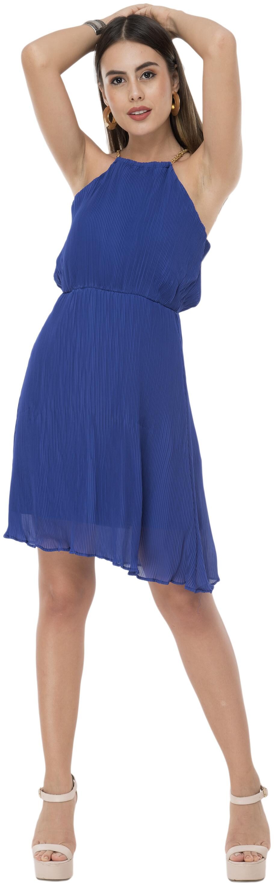 

Milky Way Blue Solid A-line dress