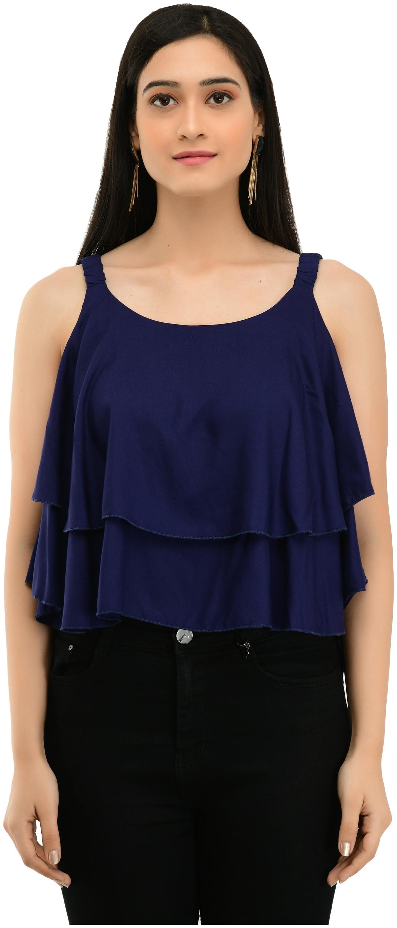 

Milky Way Women Solid Regular top - Blue