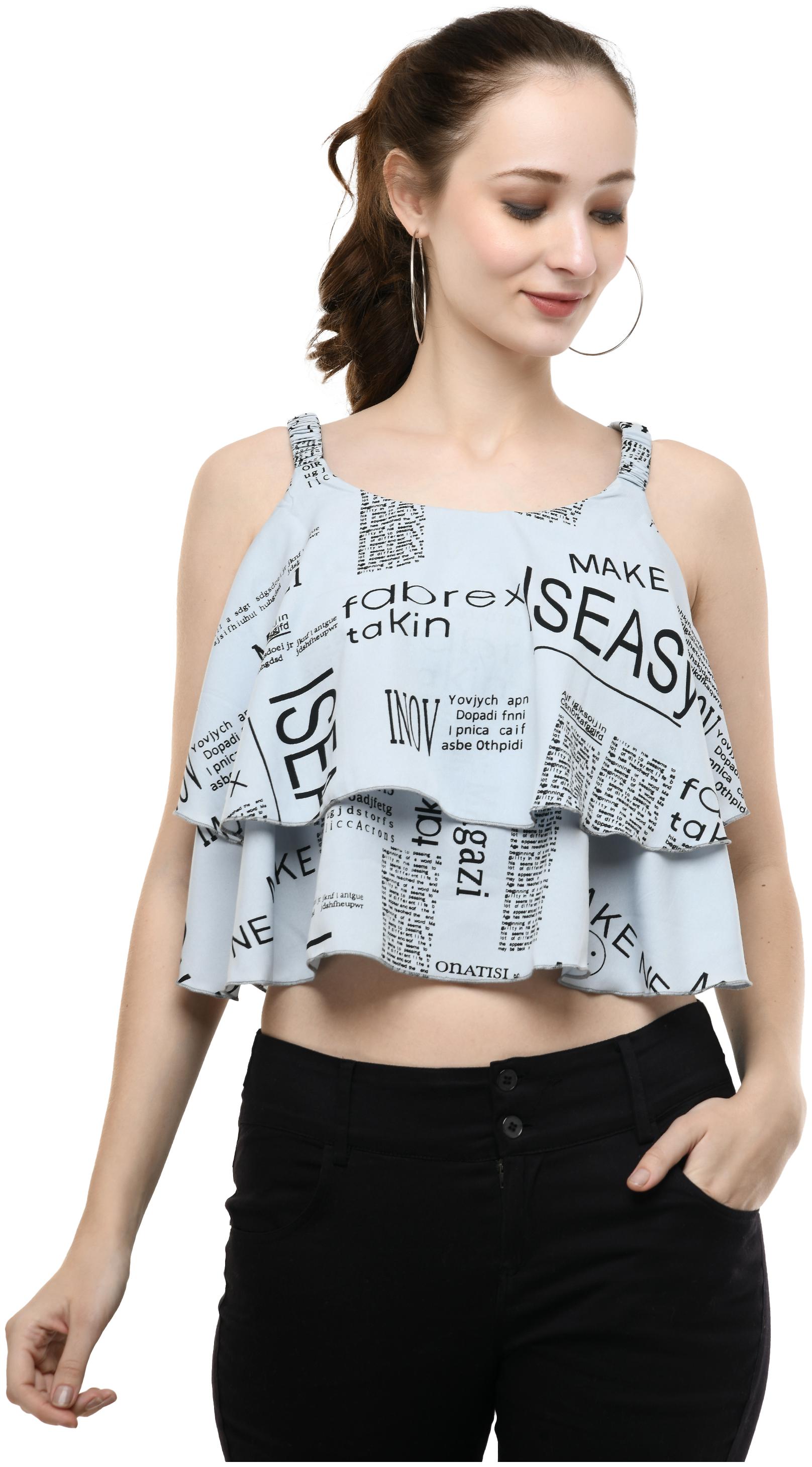 

Milky Way Women Printed Fusion top - Grey