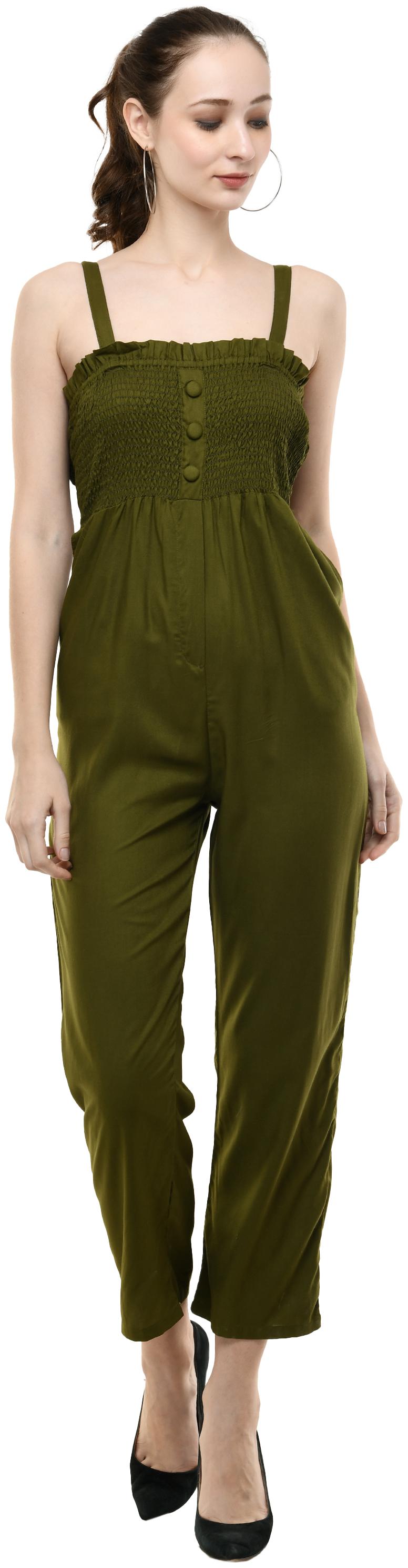 

Milky Way Solid Jumpsuit - Green