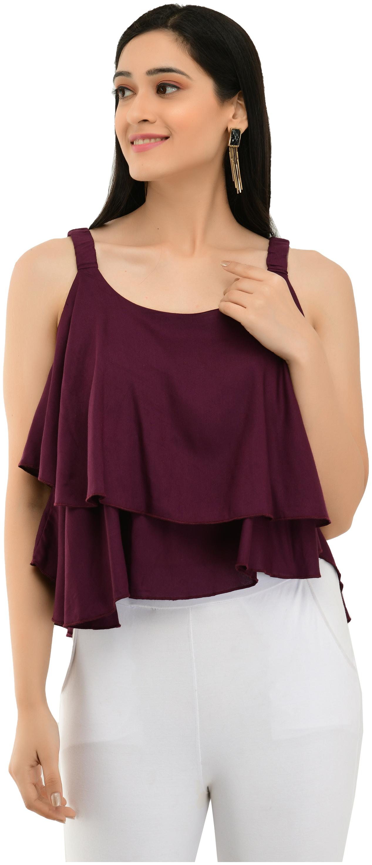 

Milky Way Women Solid Regular top - Maroon
