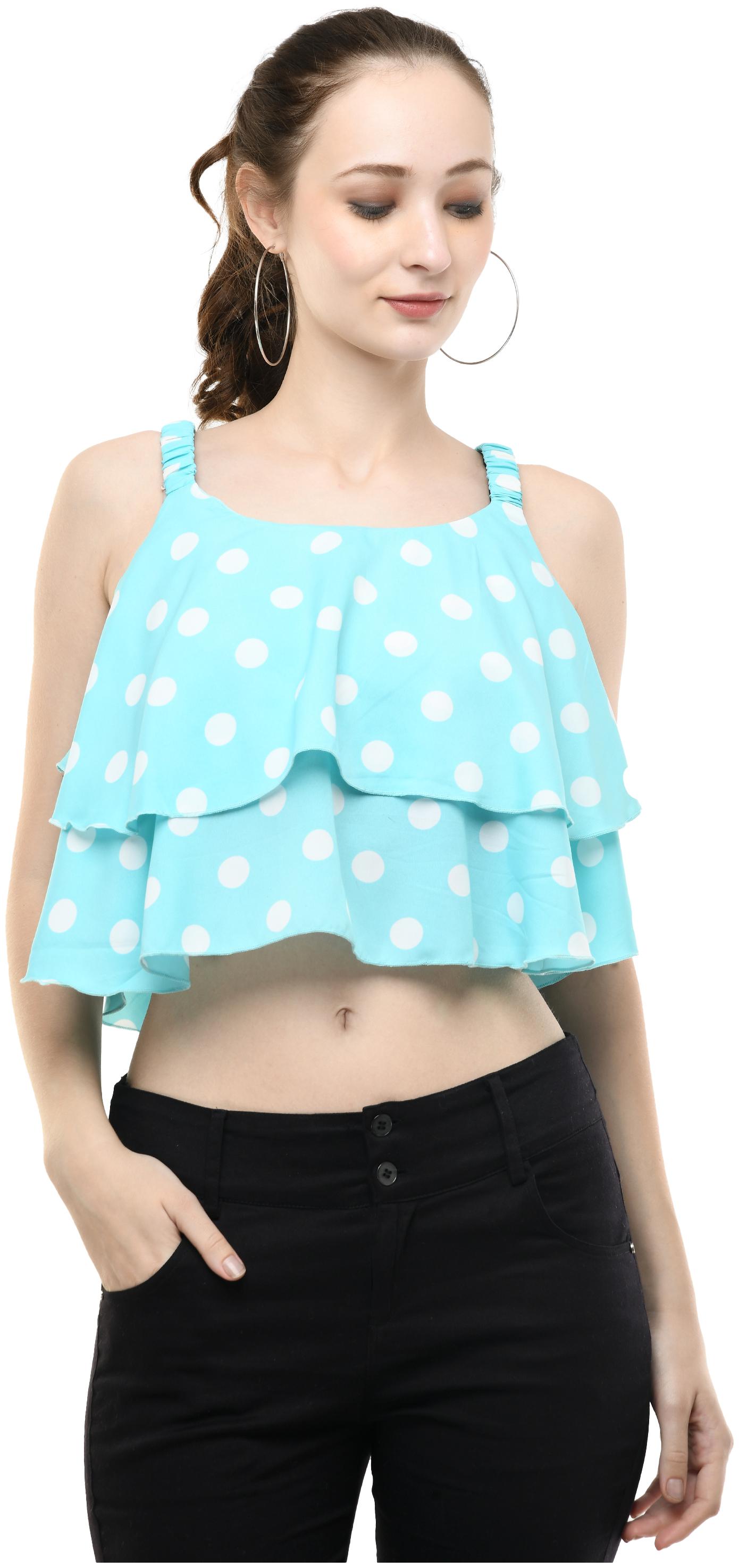 

Milky Way Women Polka dots Fusion top - Blue