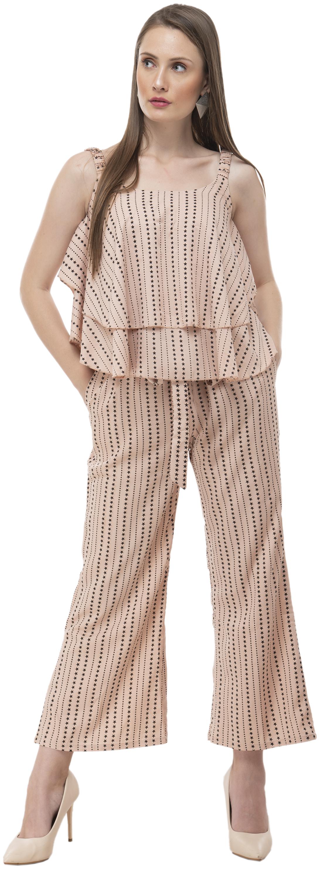 

Milky Way Women Printed Top bottom set - Peach