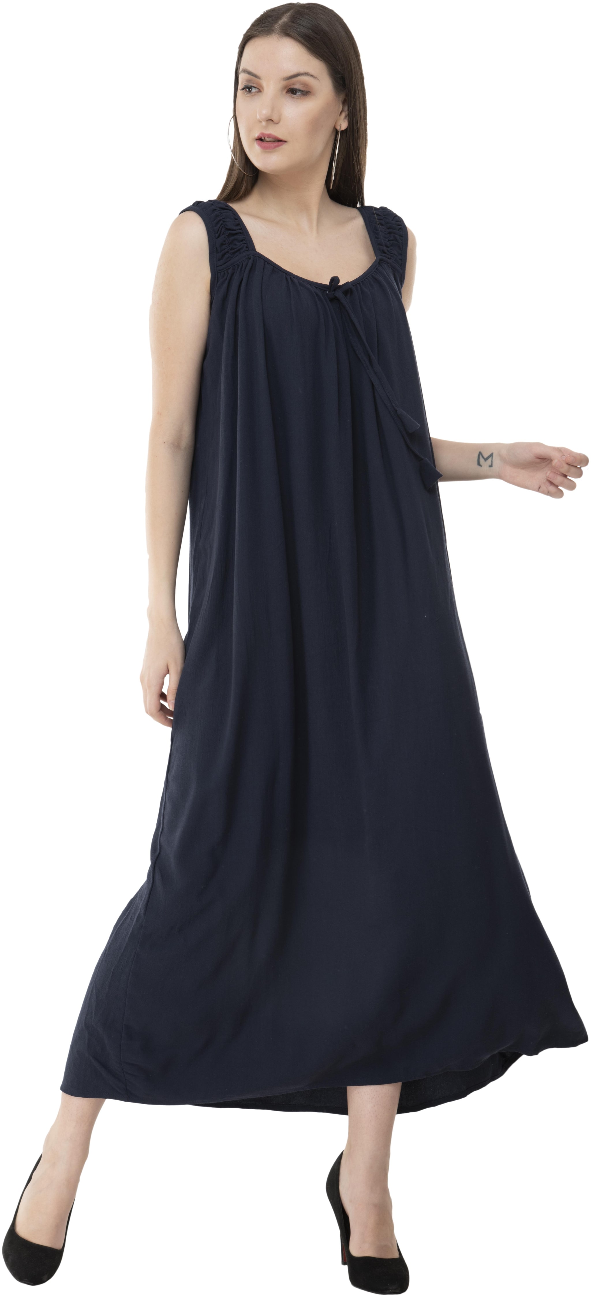 

Milky Way Blue Solid A-line dress