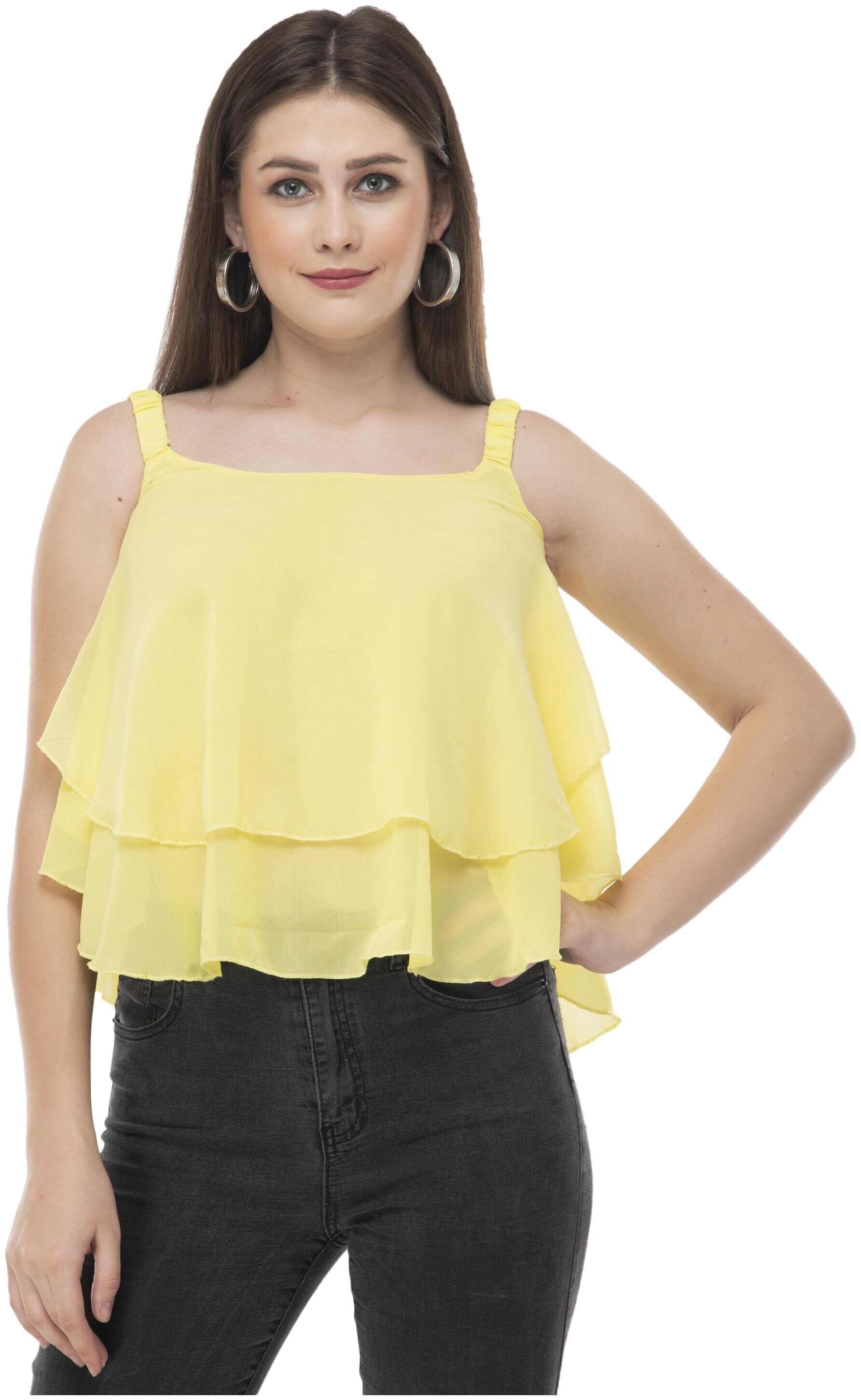 

Milky Way Women Solid A-line top - Yellow