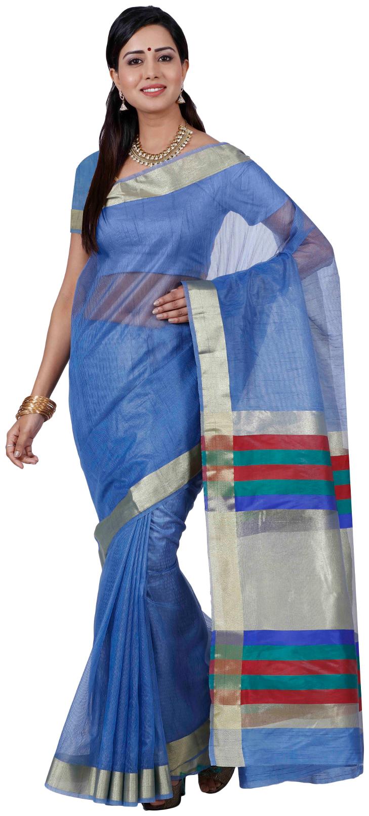 

Mimosa Grey Solid Universal Regular Saree With Blouse With blouse