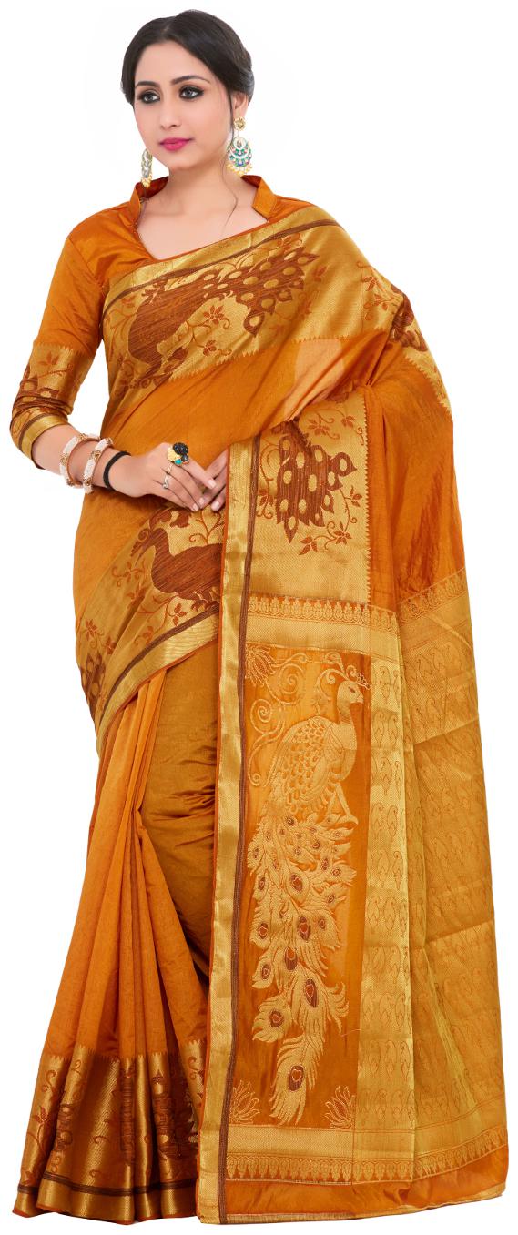 

Mimosa By Kupinda Uppada Style Art Silk saree color Gold ( 4196-2189-SD-MST )