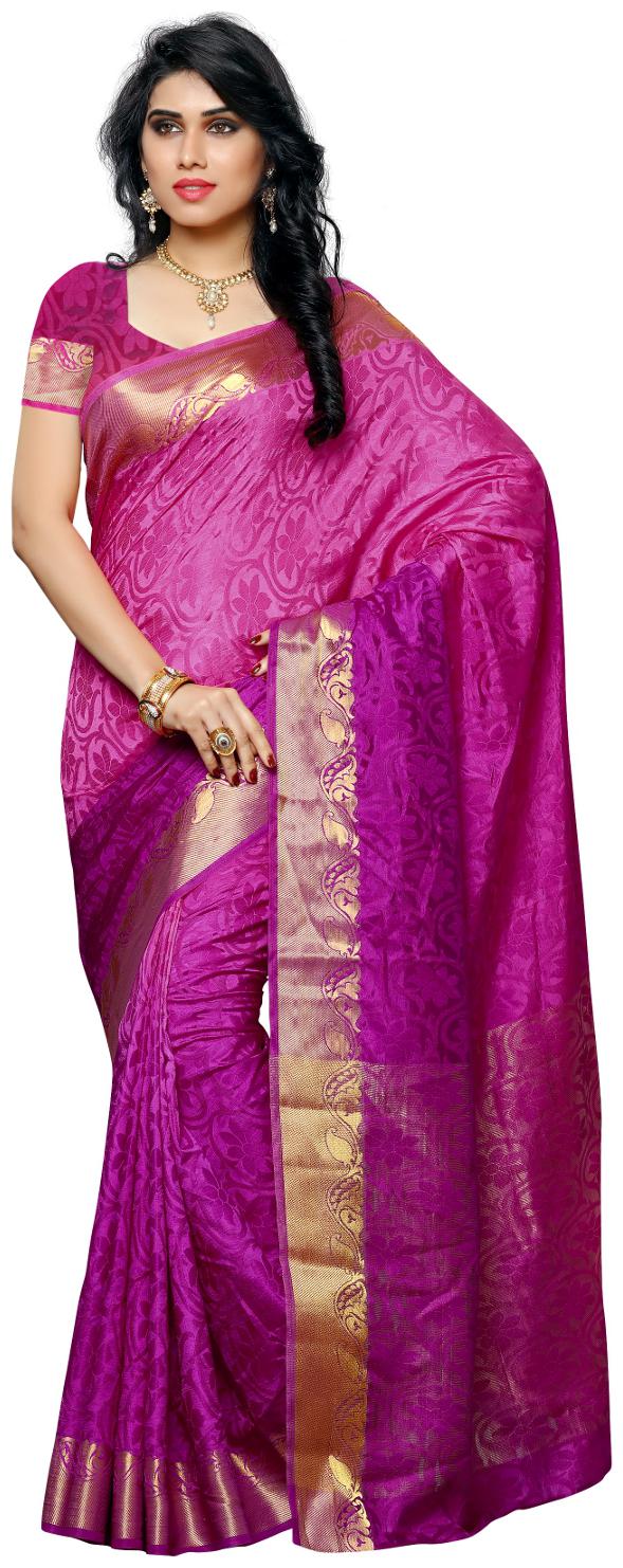 

Mimosa By Kupinda Women s Tusser Silk Saree Kanjivaram Style Color Multi Color (3430-2037-3D-MJ-RNI-GAJ)