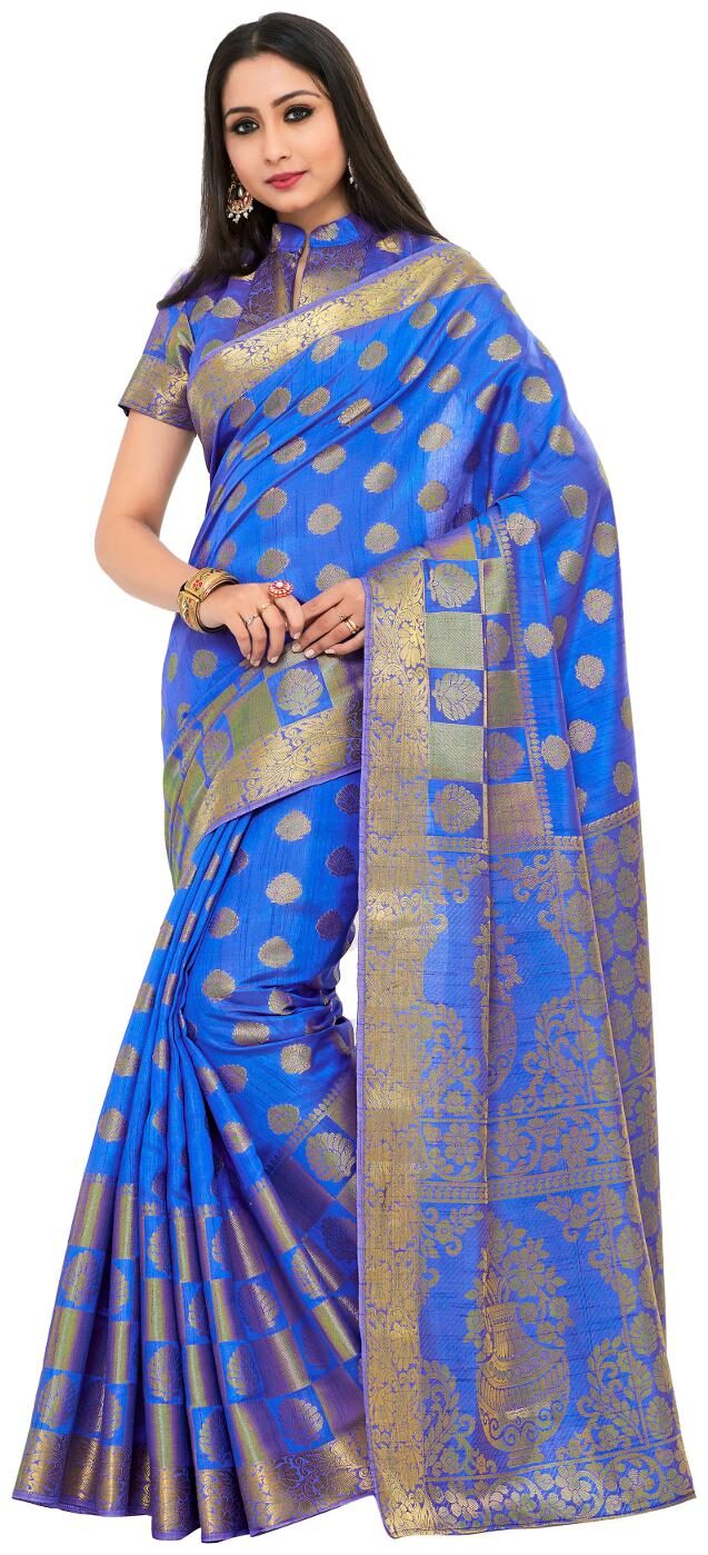 

Mimosa By Kupinda Kuppdam Style Art Silk saree color Blue ( 4177-194-SD-RBLUE )