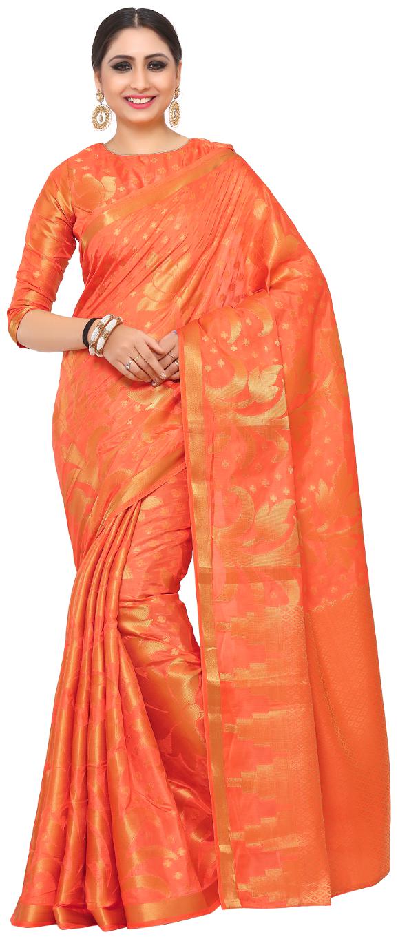 

Mimosa By Kupinda Kuppdam Style Art Silk saree color Orange ( 4178-247-SD-PEACH )