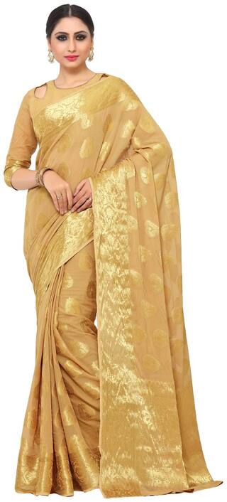 Mimosa By Kupinda KANJIVARAM Style Chiffon saree color: Brown ( 4188-2178-SD-CKU )