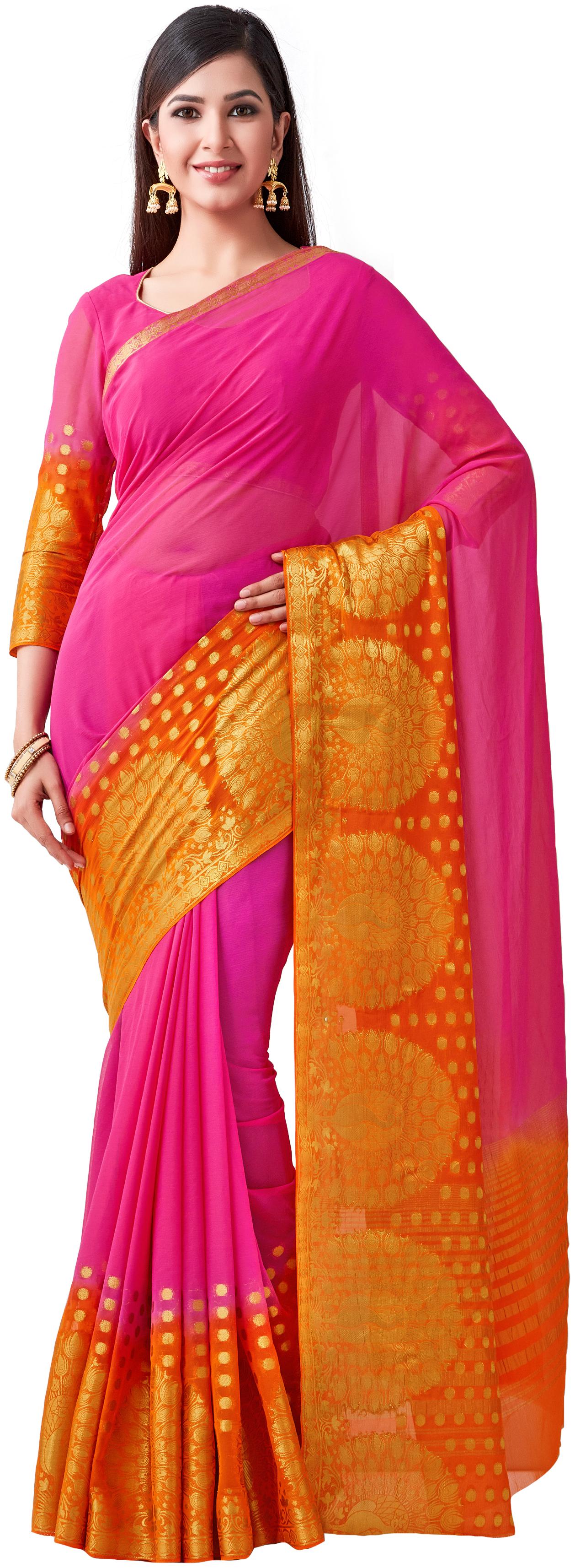 

MIMOSA Chiffon Kanchipuram Silk Zari Work Sarees Multi