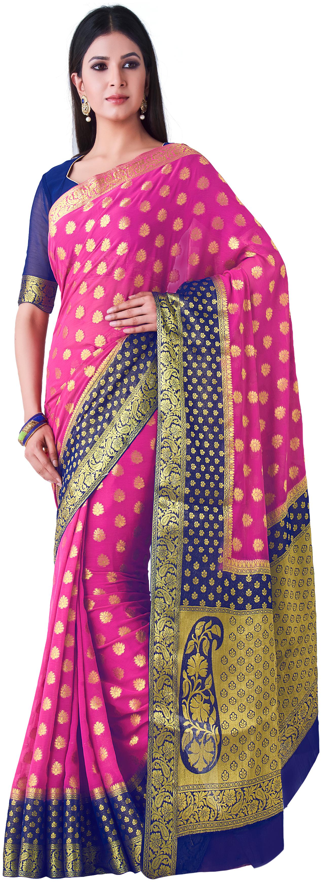 

MIMOSA Chiffon Kanchipuram Silk Zari Work Sarees Multi