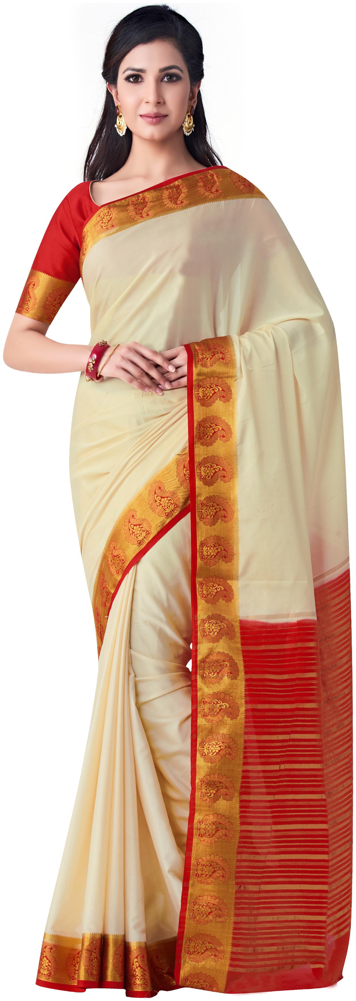 

Mimosa Crepe Wedding Universal Saree Beige