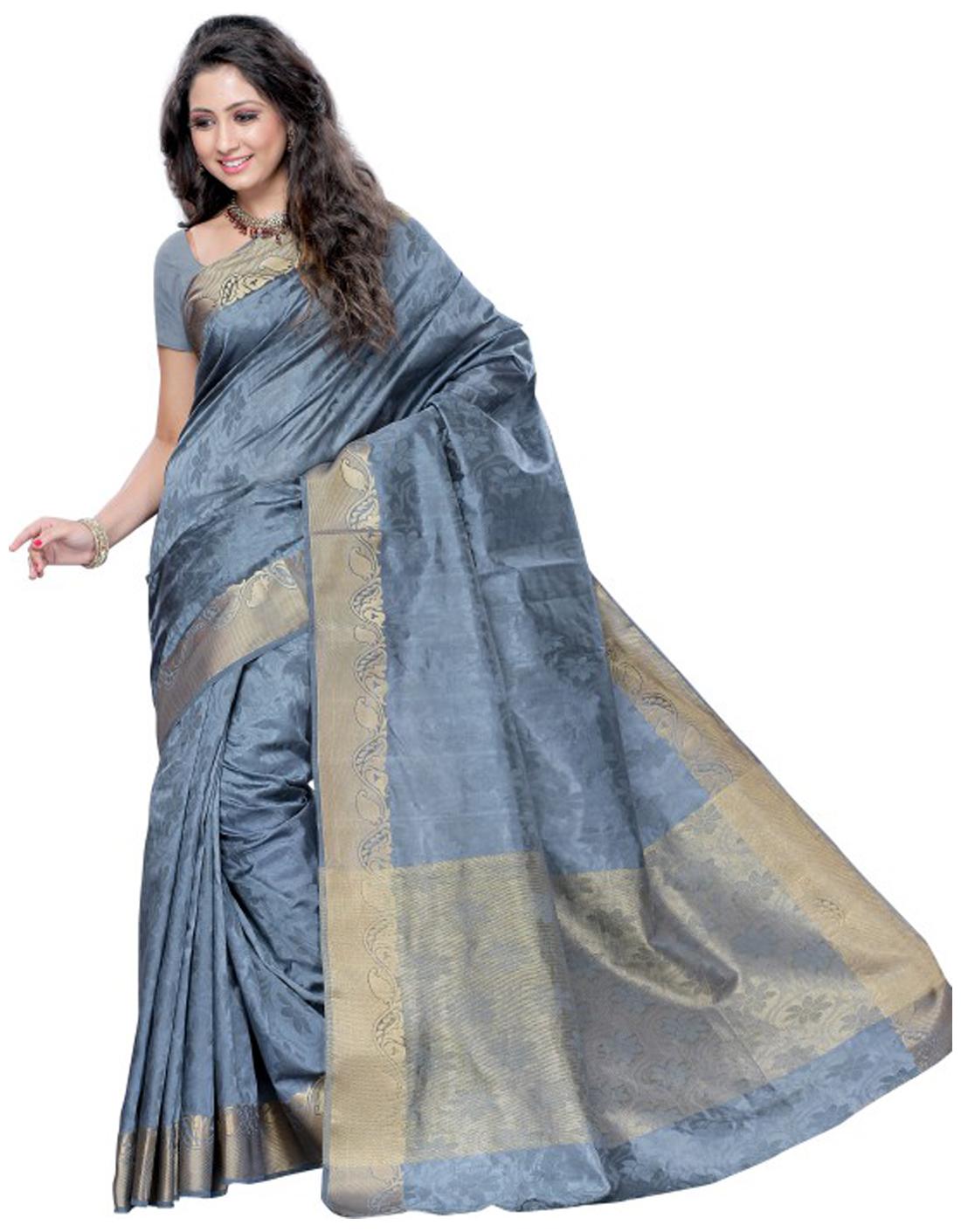 

Mimosa Grey Art Silk Saree