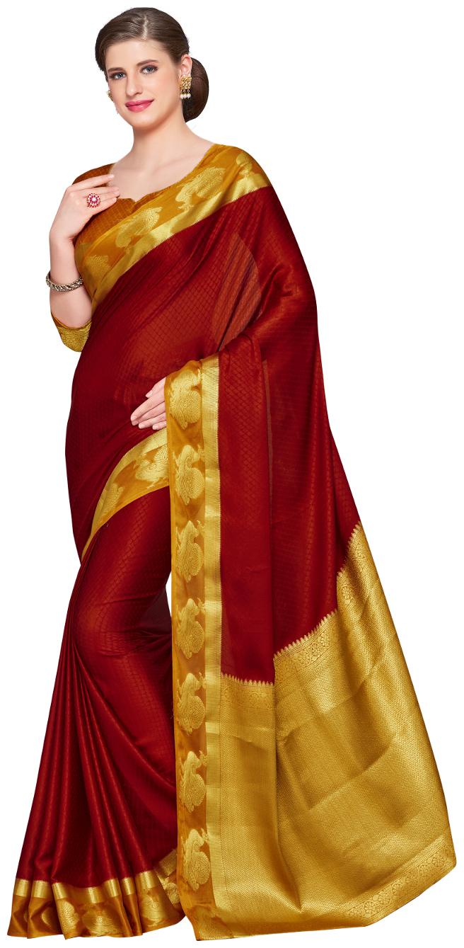 

Mimosa Kanjivaram Style Crepe saree color Bronze ( 4216-2155-2D-MRN-MUST )