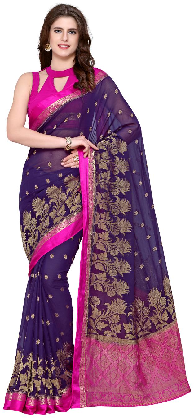 

Mimosa Kanjivaram Style Chiffon saree color Blue ( 4217-2198-2D-NAVY-RNI )