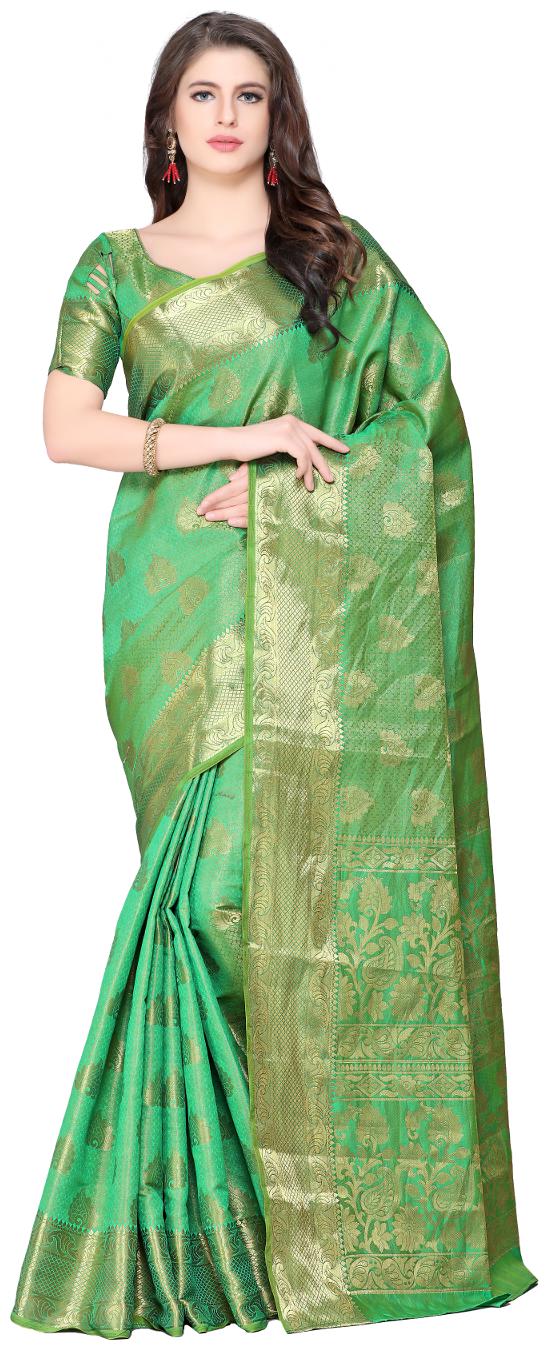 

Mimosa Kanjivaram Style Art Silk saree color Green ( 4211-279-SD-GD-RAMA )