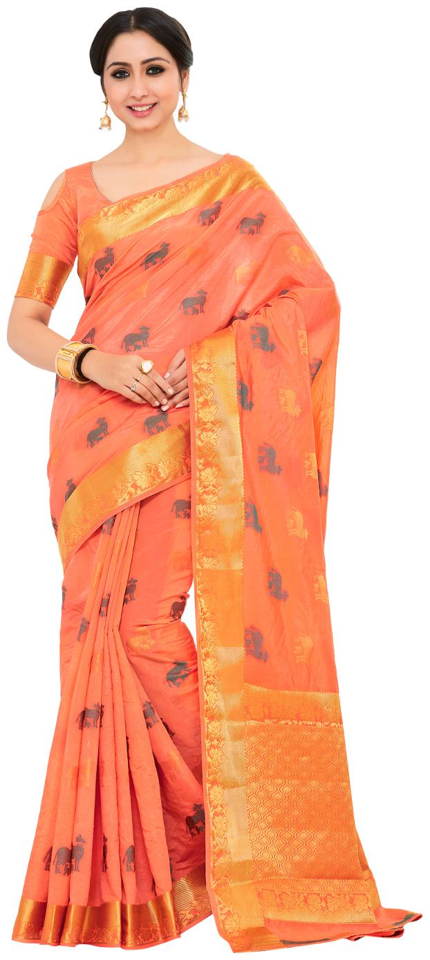 

Mimosa Kuppdam Style Art Silk saree color Orange ( 4203-2184-SD-PCH )