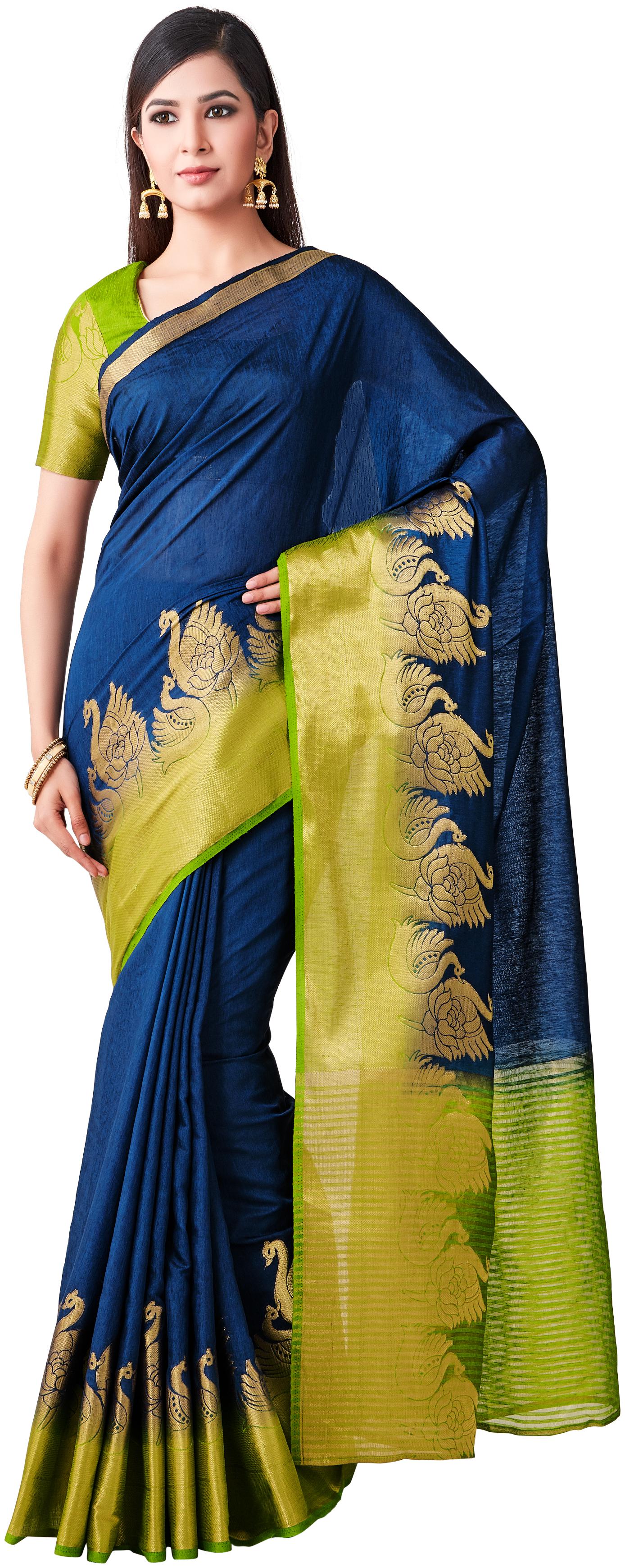 

MIMOSA Linen Kanchipuram Silk Zari Work Sarees Multi