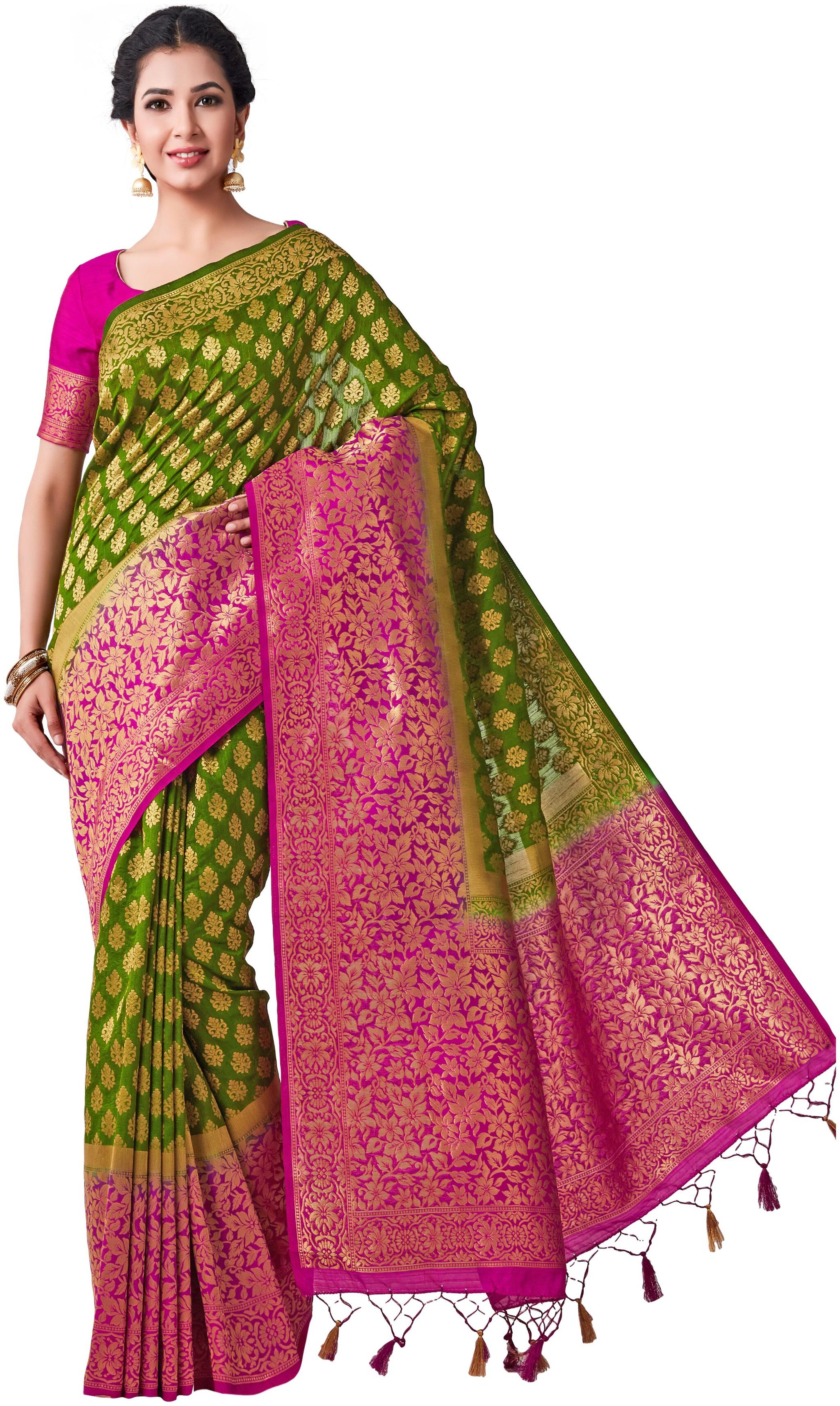 

MIMOSA Silk Kanchipuram Silk Zari Work Sarees Multi