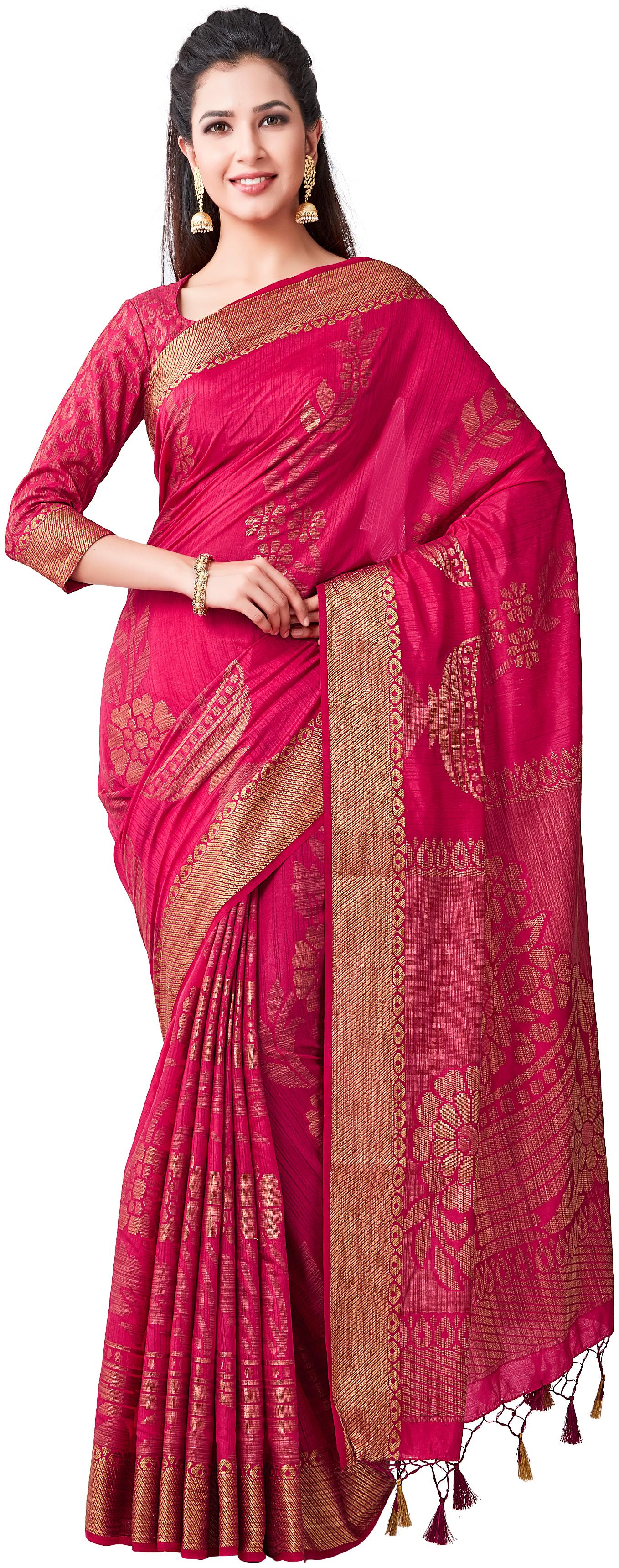 

Mimosa Silk Wedding Universal Saree Pink