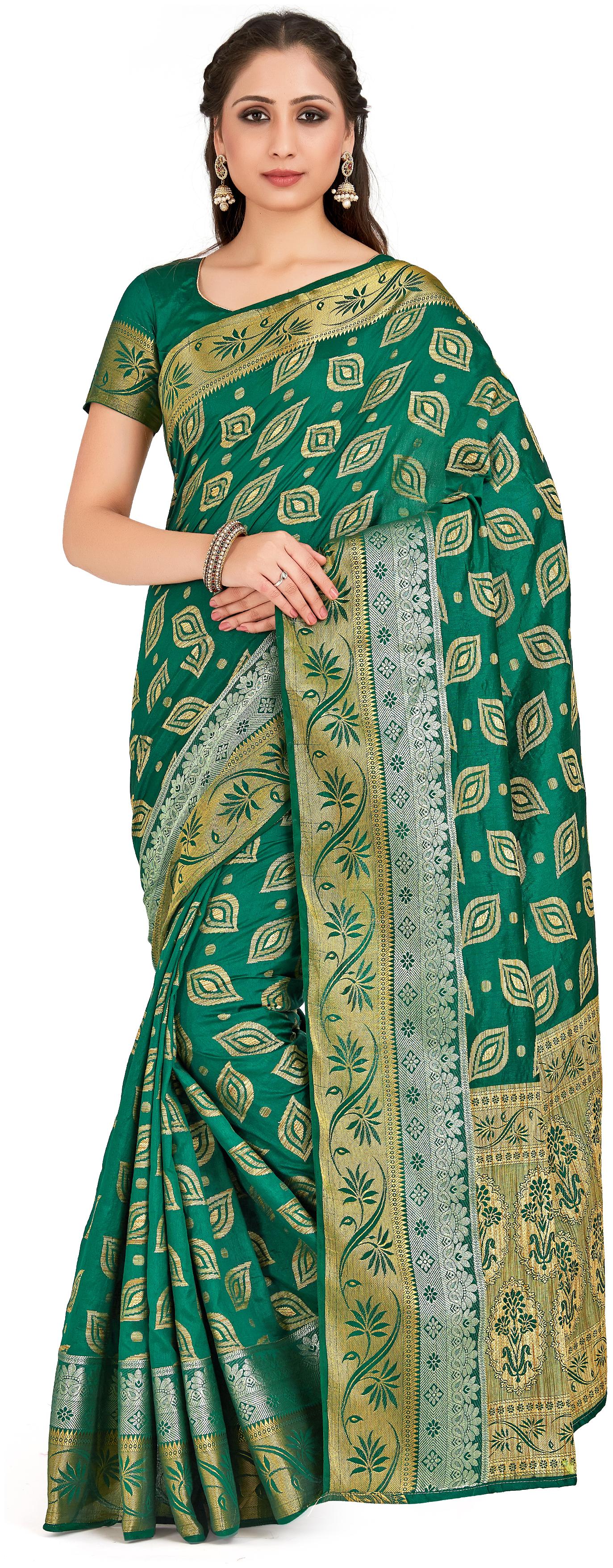 

Mimosa Silk Festive Universal Saree Green
