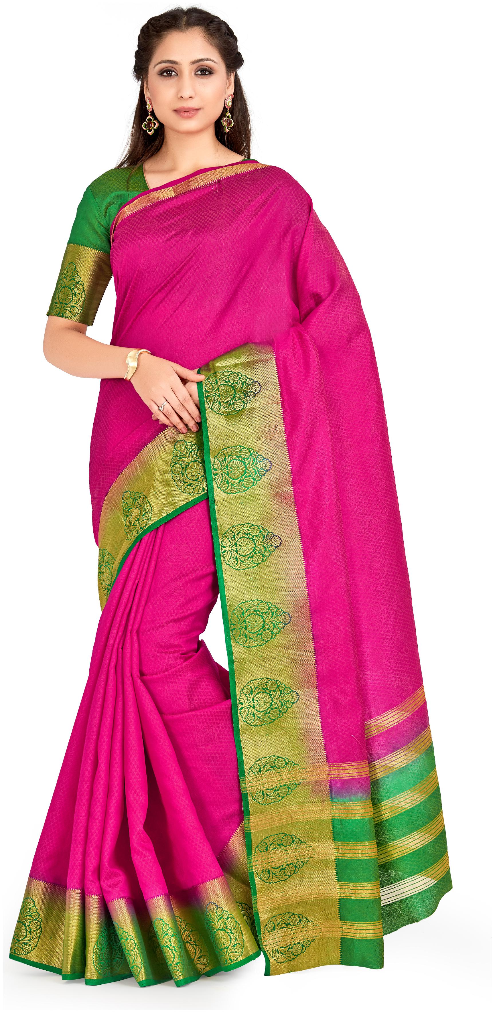 

Mimosa Silk Festive Universal Saree With Blouse Pink