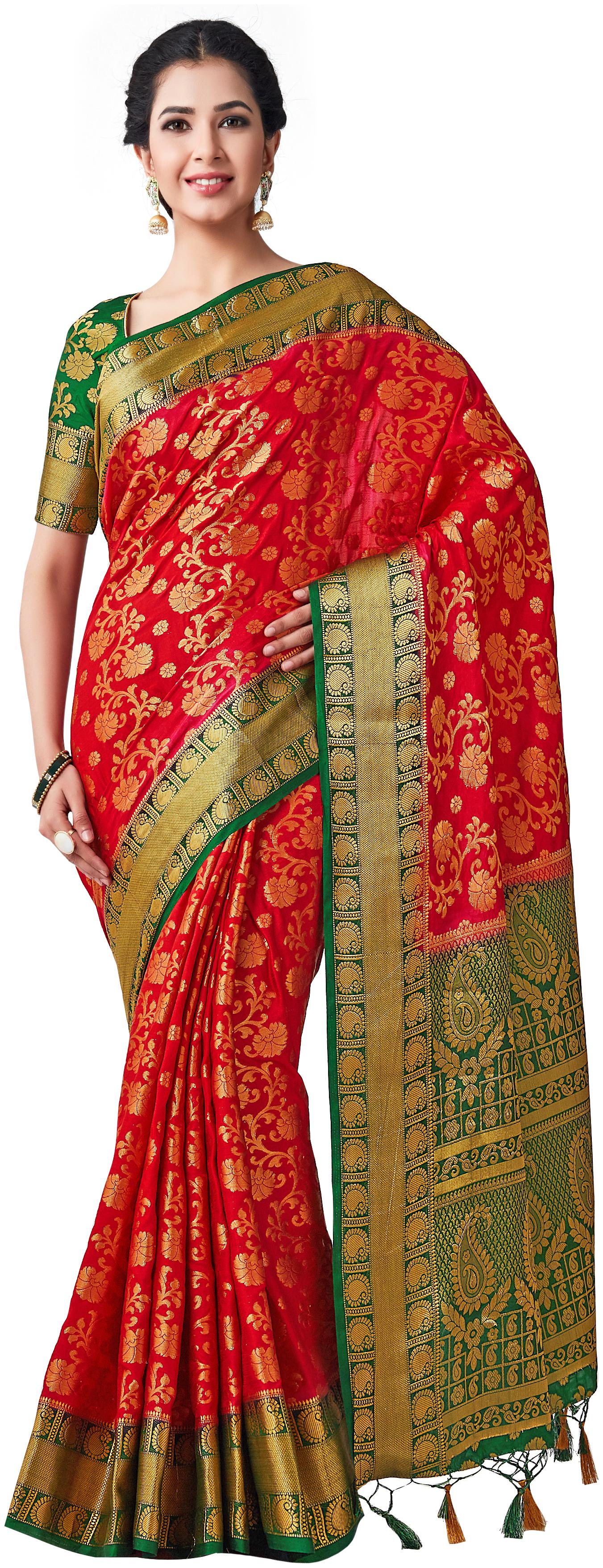 

Mimosa Silk Wedding Universal Saree Red