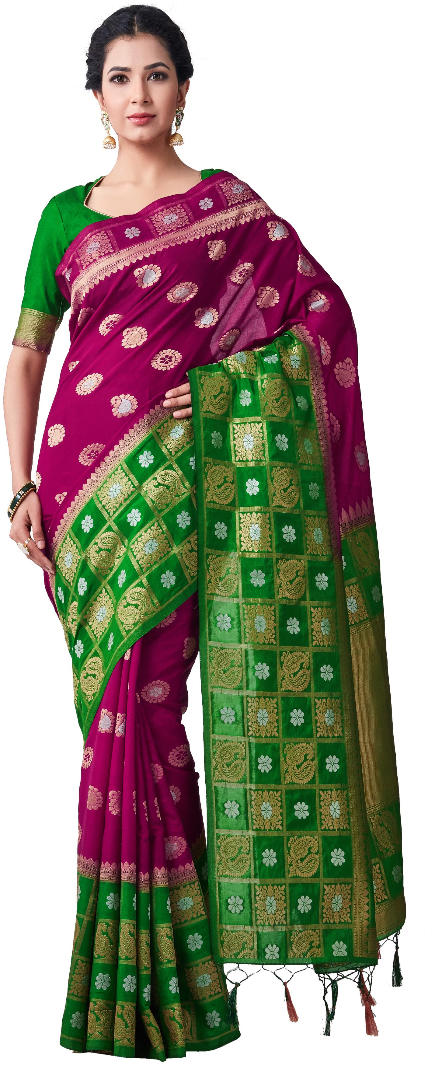 

MIMOSA Silk Kanchipuram Silk Zari Work Sarees Multi