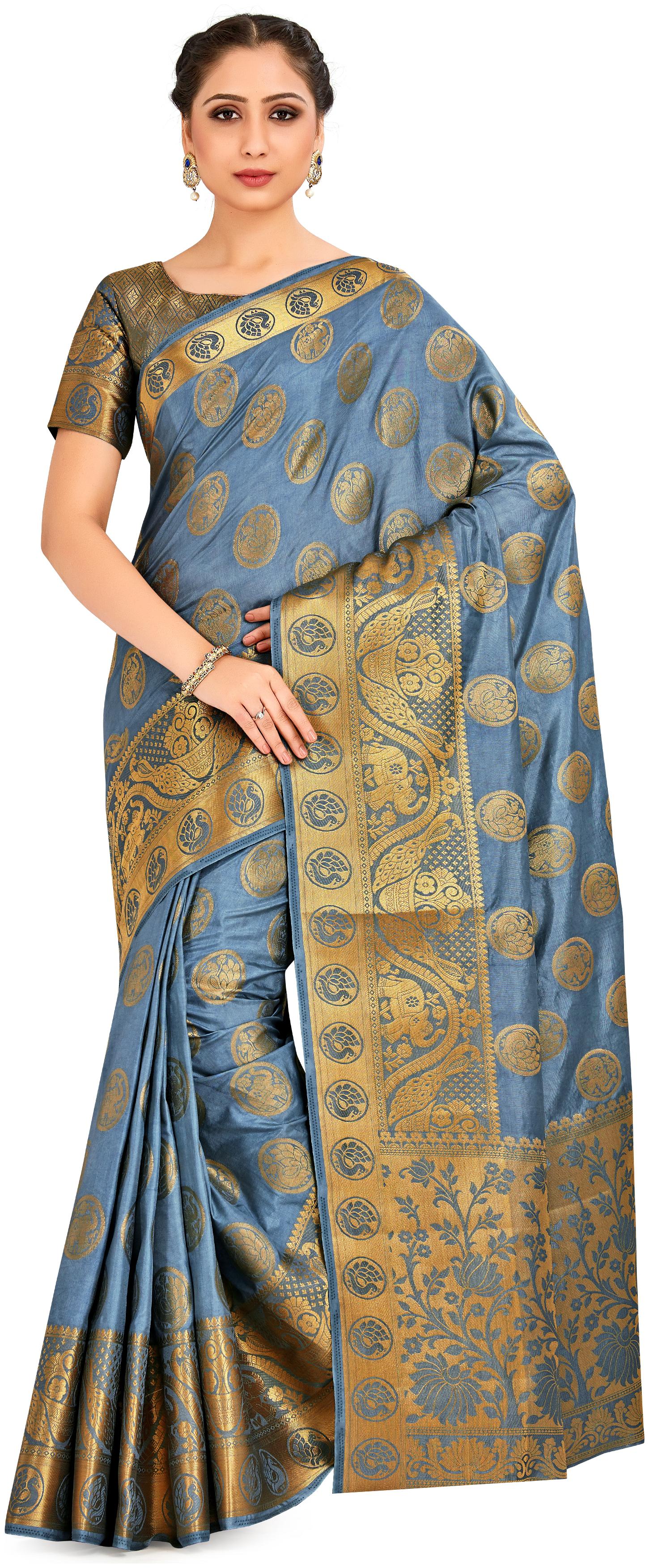 

Mimosa Silk Festive Universal Saree Grey