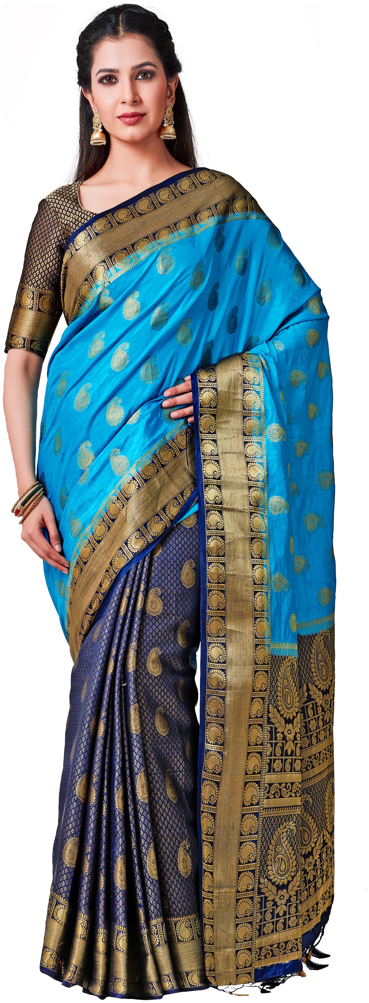 

MIMOSA Silk Kanchipuram Silk Zari Work Sarees Multi
