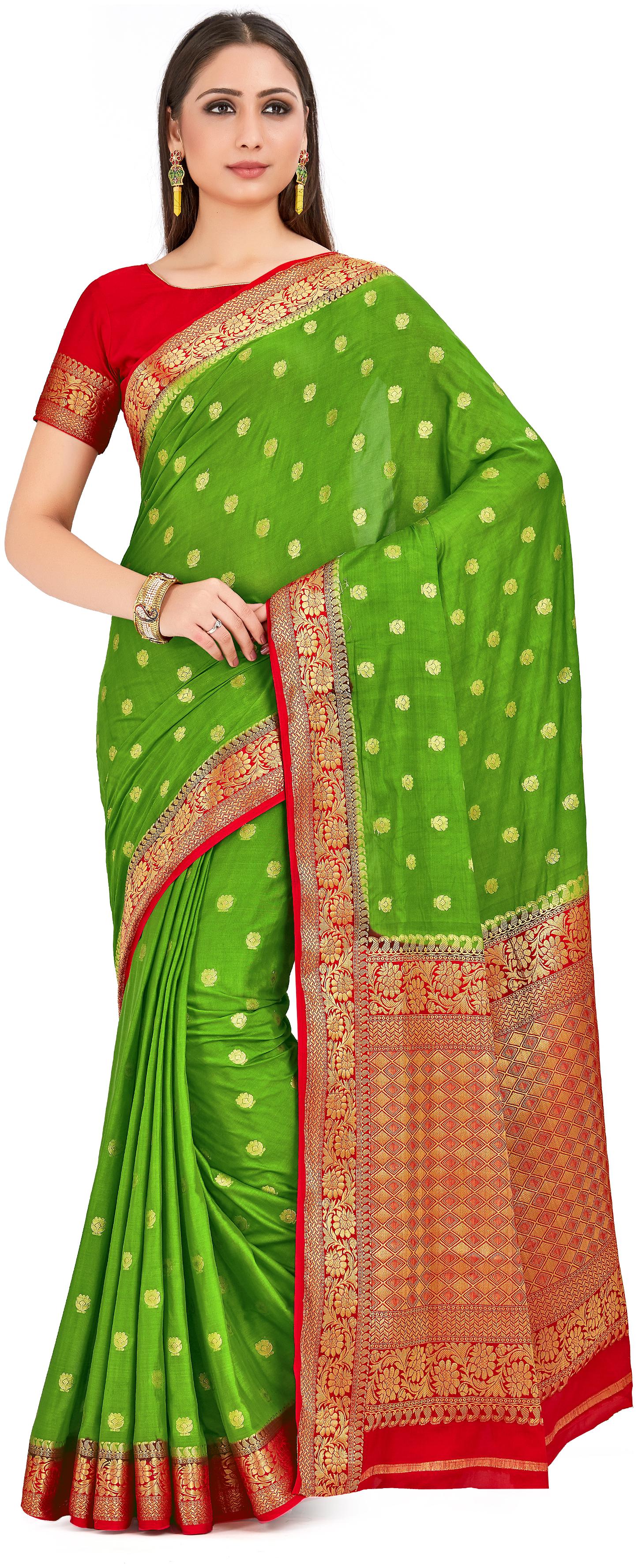 

Mimosa Silk Festive Universal Saree Olive