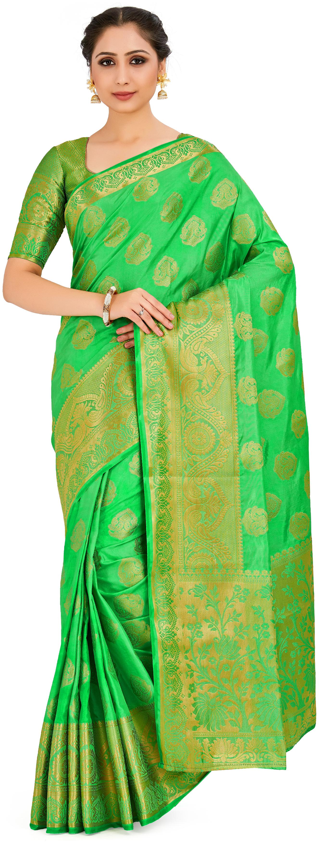 

Mimosa Silk Festive Universal Saree Green