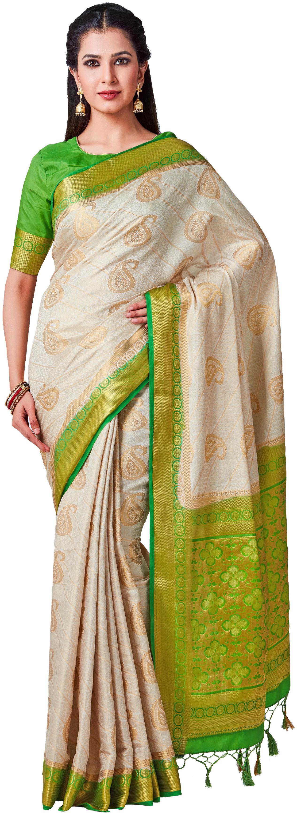 

Mimosa Silk Wedding Universal Saree Beige