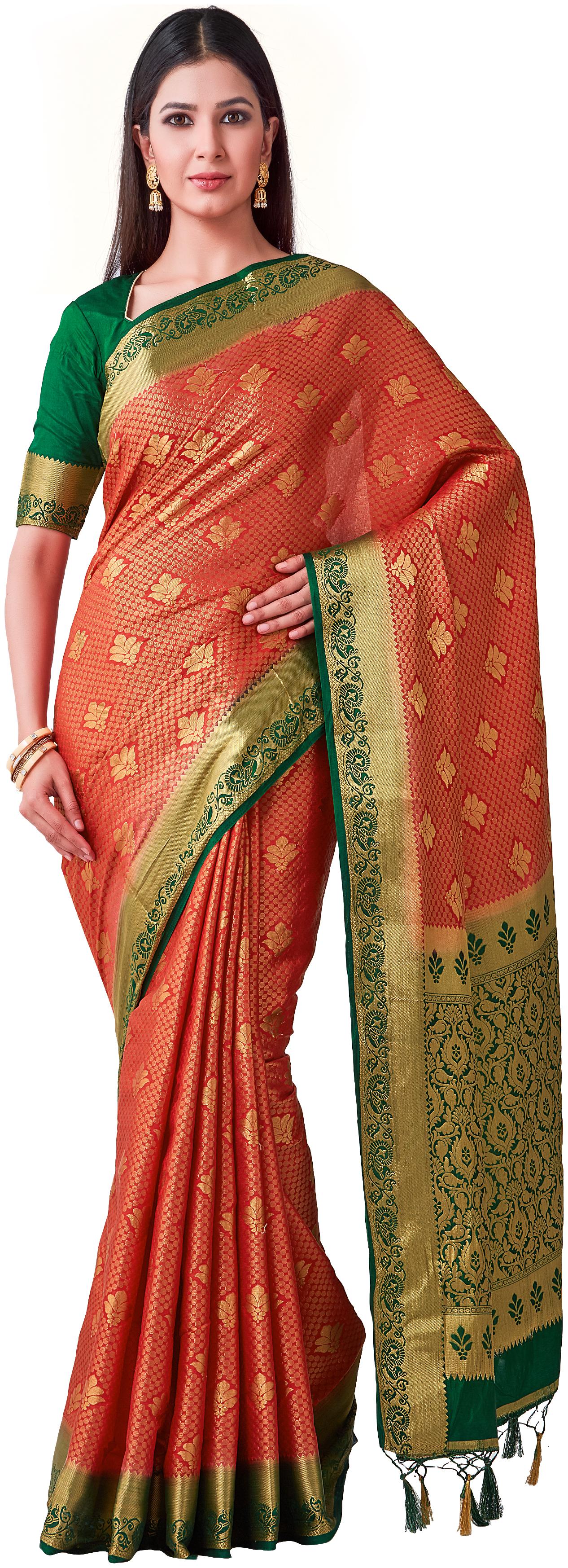 

MIMOSA Silk Kanchipuram Silk Zari Work Sarees Multi