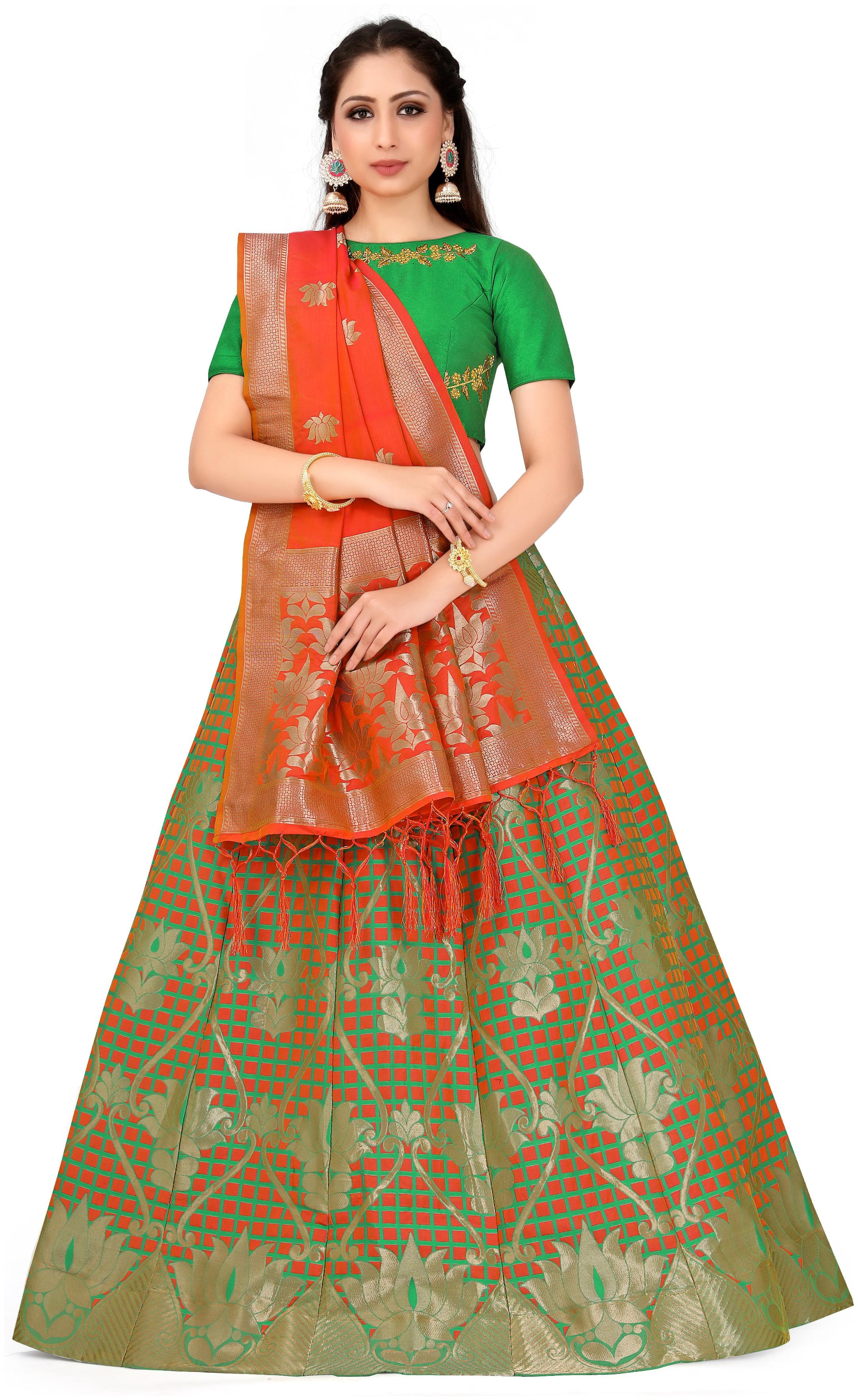 

Mimosa Silk Semistiched Lehenga Choli Dupatta Multi
