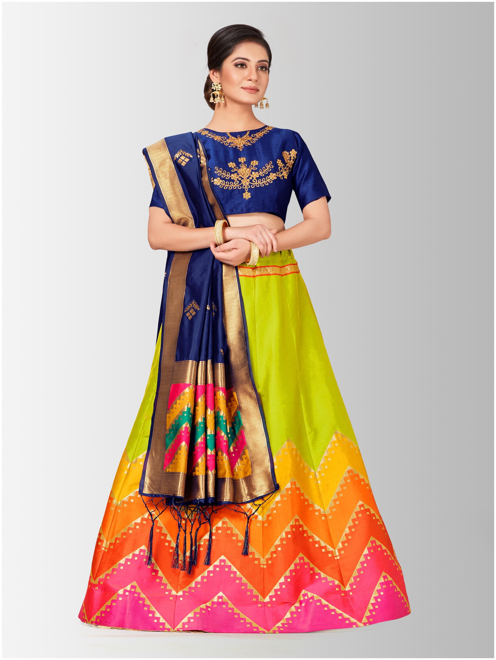 

Mimosa Women Silk Lehenga Choli with duptta Multi