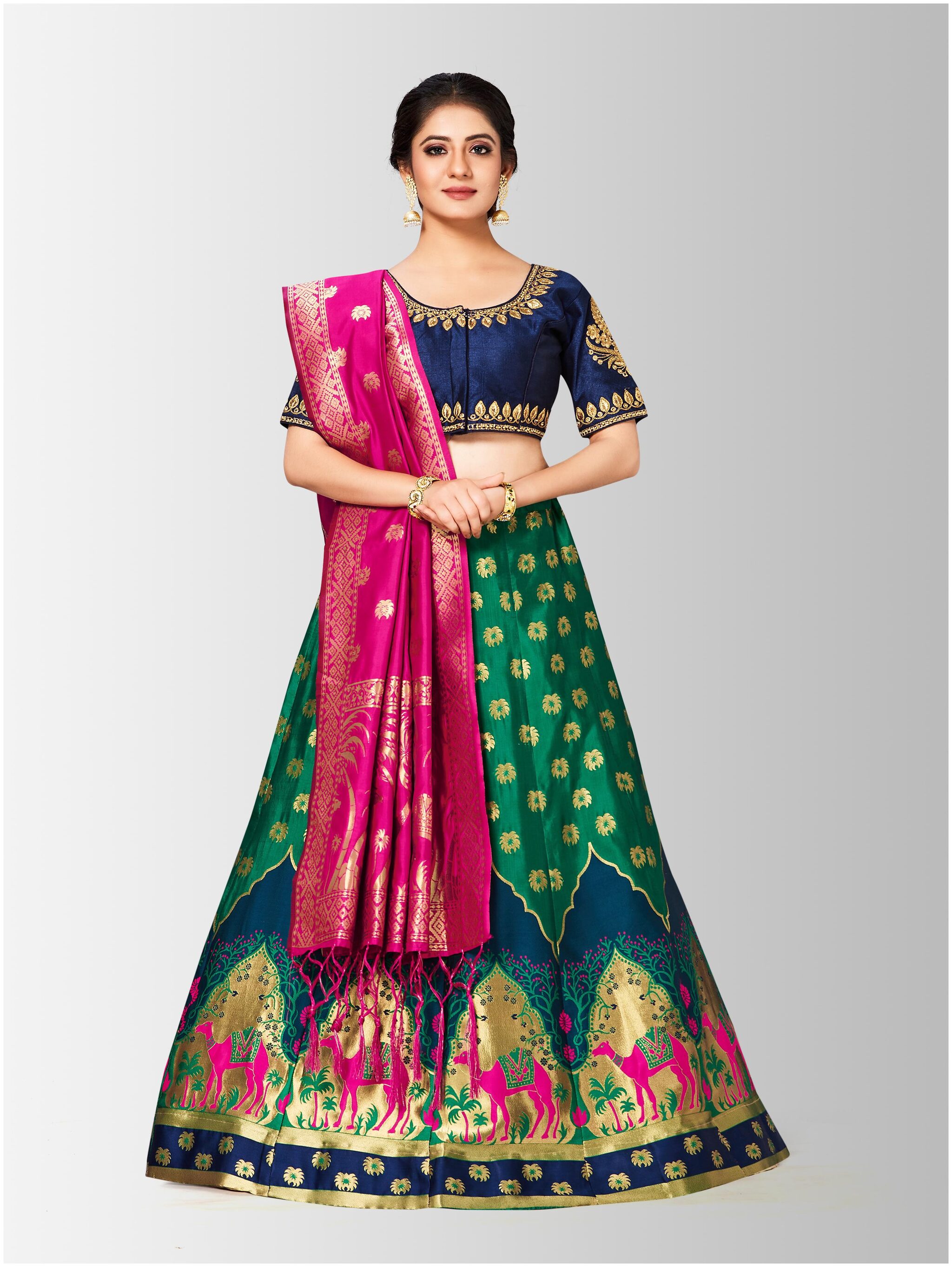 

Mimosa Women Silk Lehenga Choli with duptta Multi