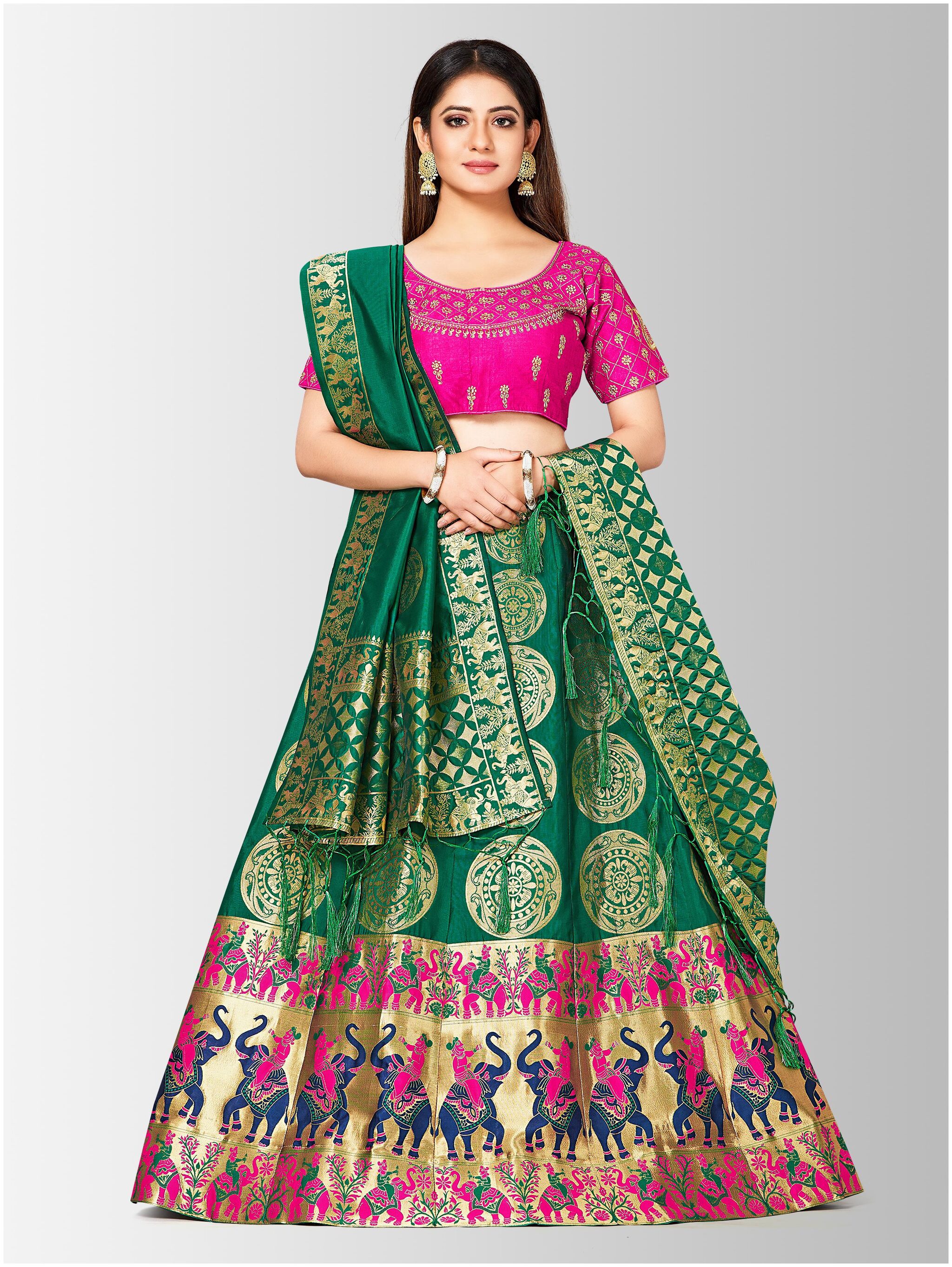 

Mimosa Women Silk Lehenga Choli with duptta Multi