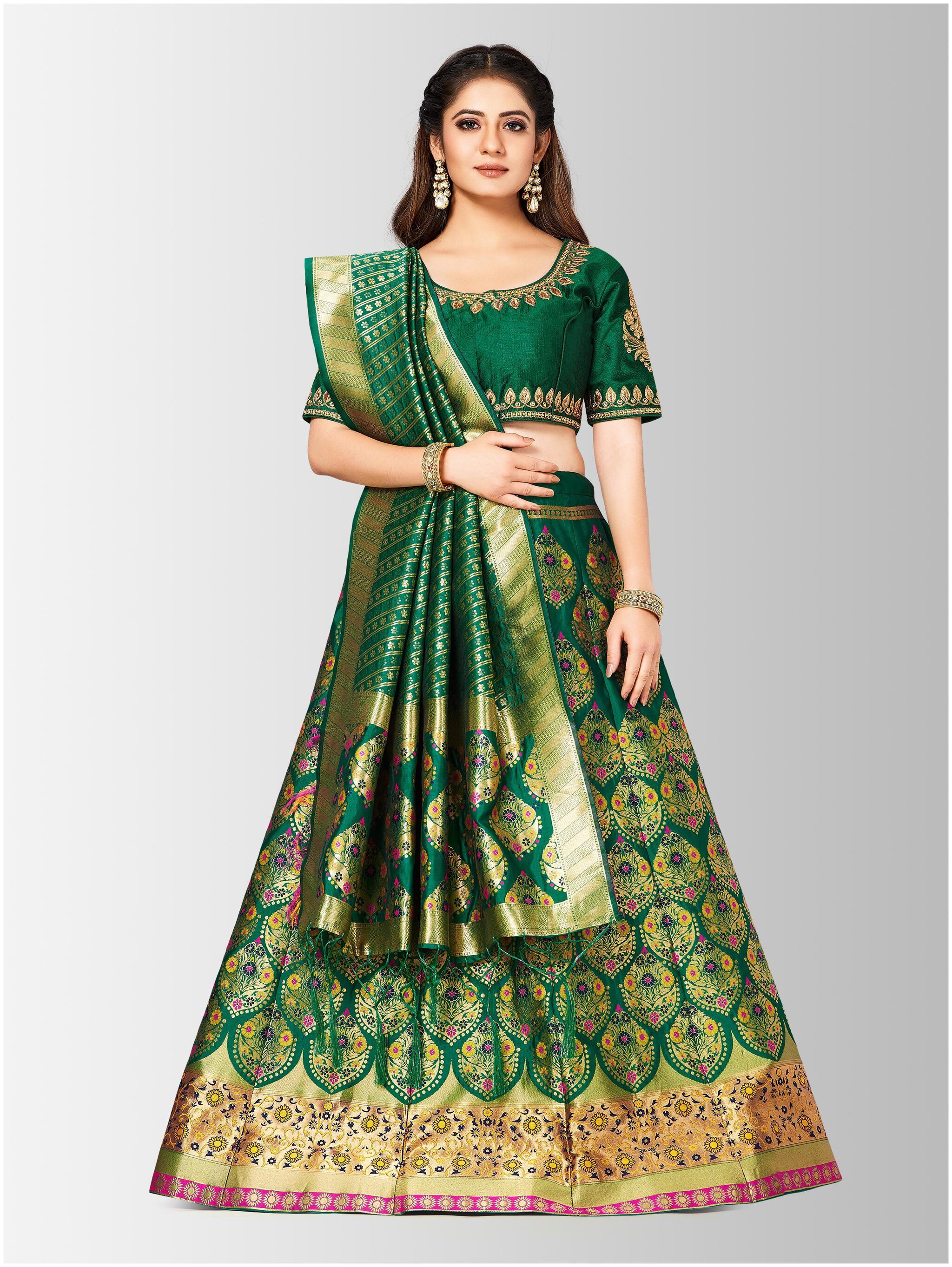 

Mimosa Women Silk Lehenga Choli with duptta Multi