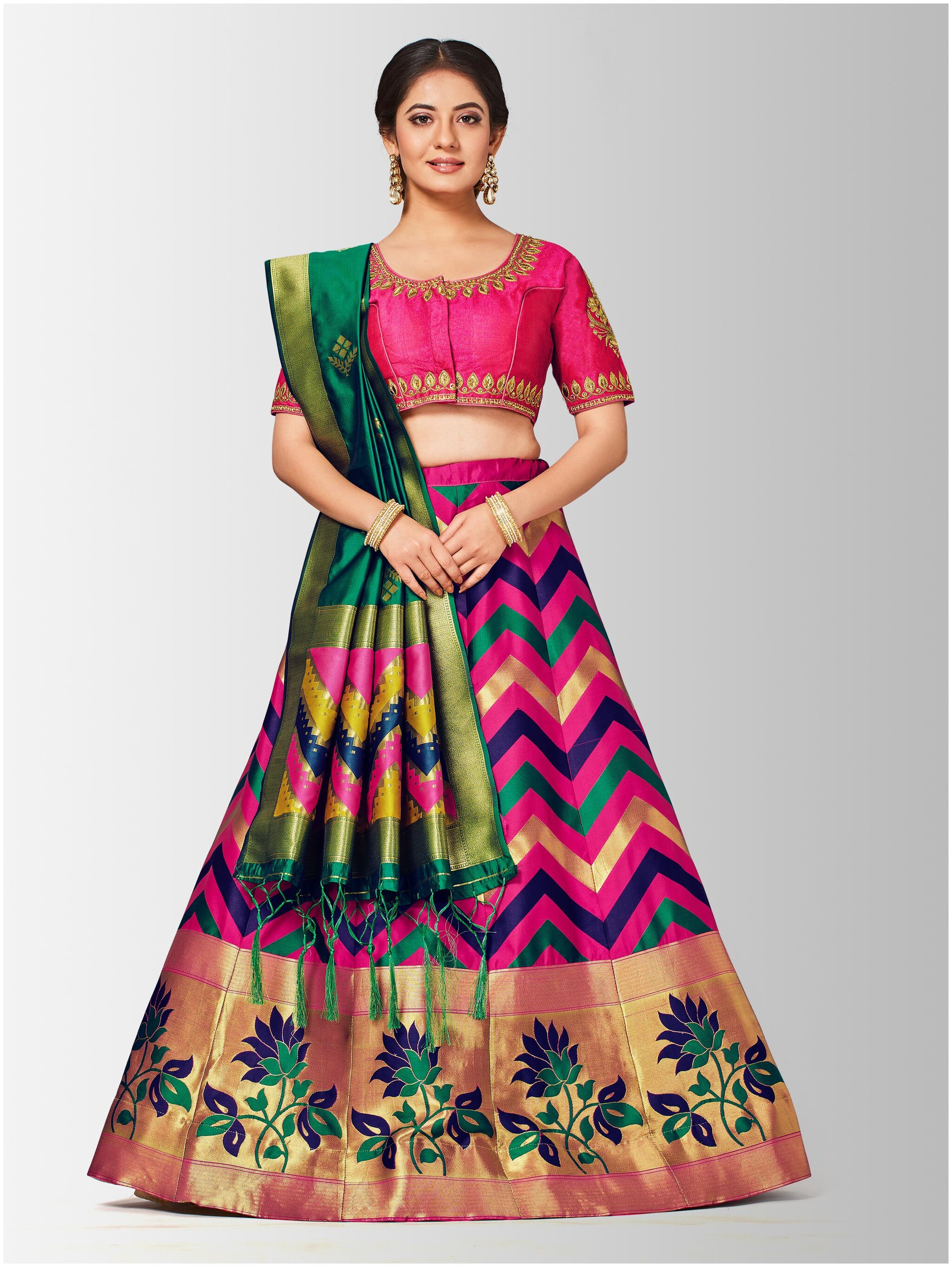 

Mimosa Women Silk Lehenga Choli with duptta Multi