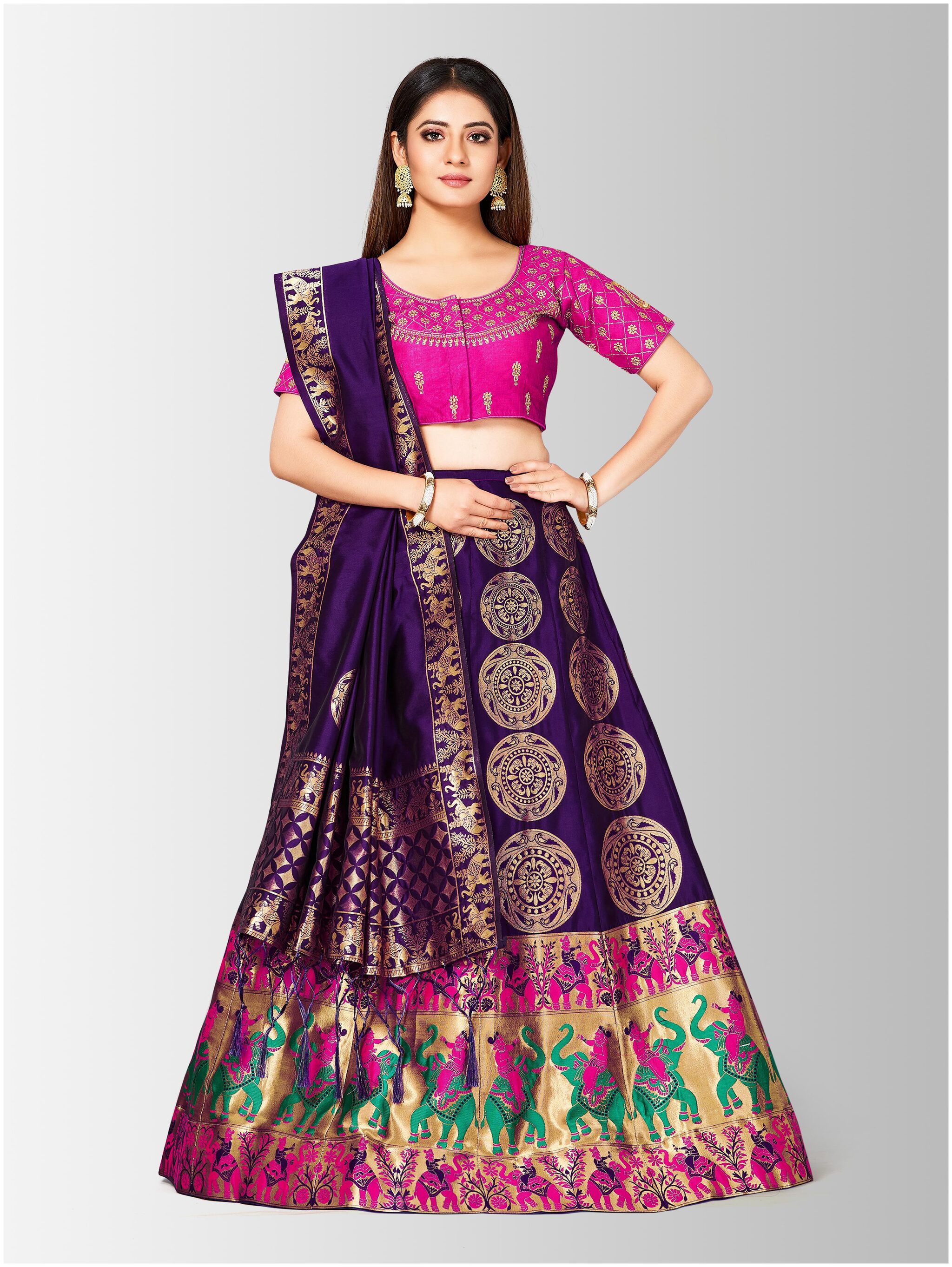 

Mimosa Women Silk Lehenga Choli with duptta Multi