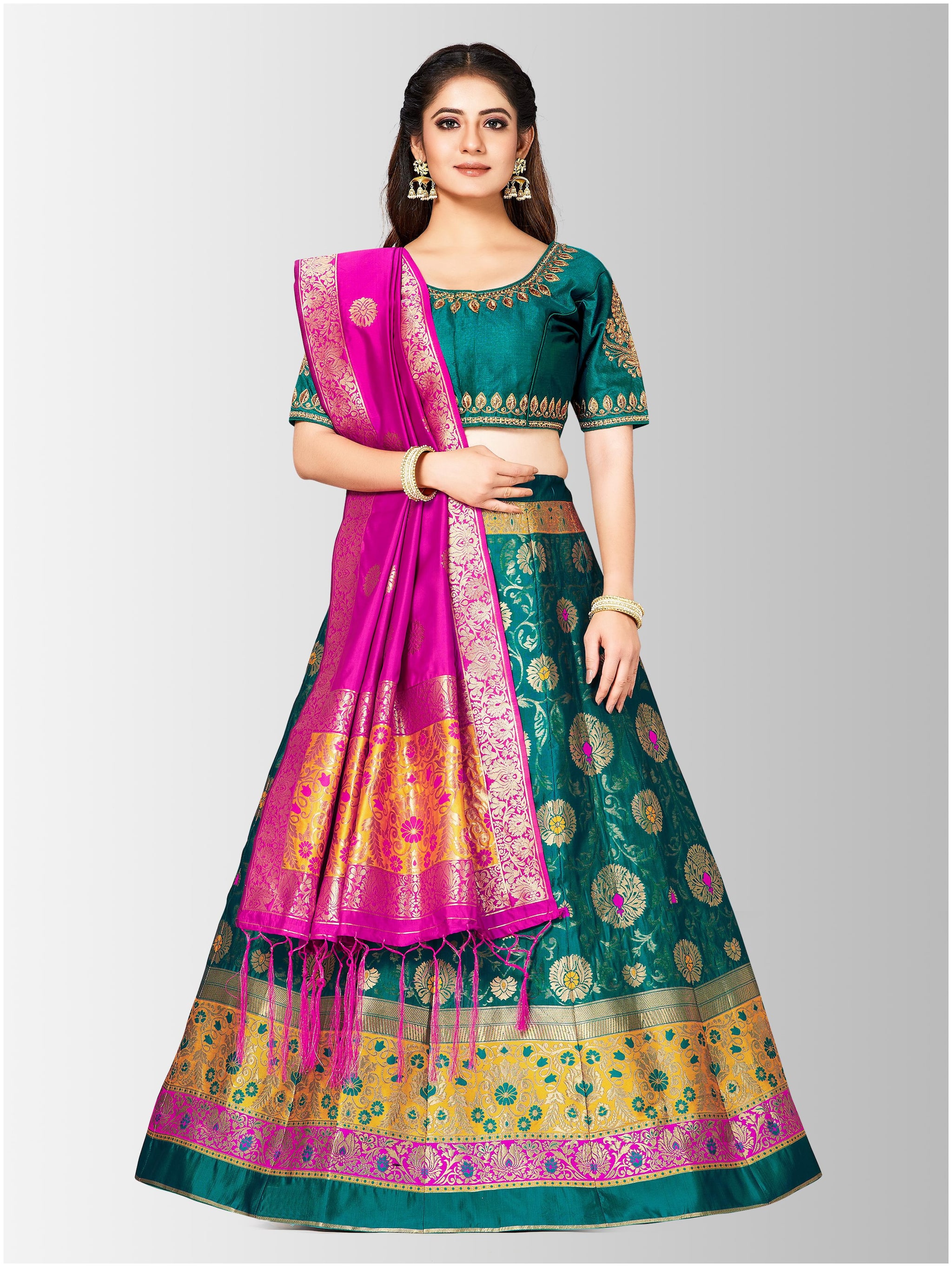 

Mimosa Women Silk Lehenga Choli with duptta Multi