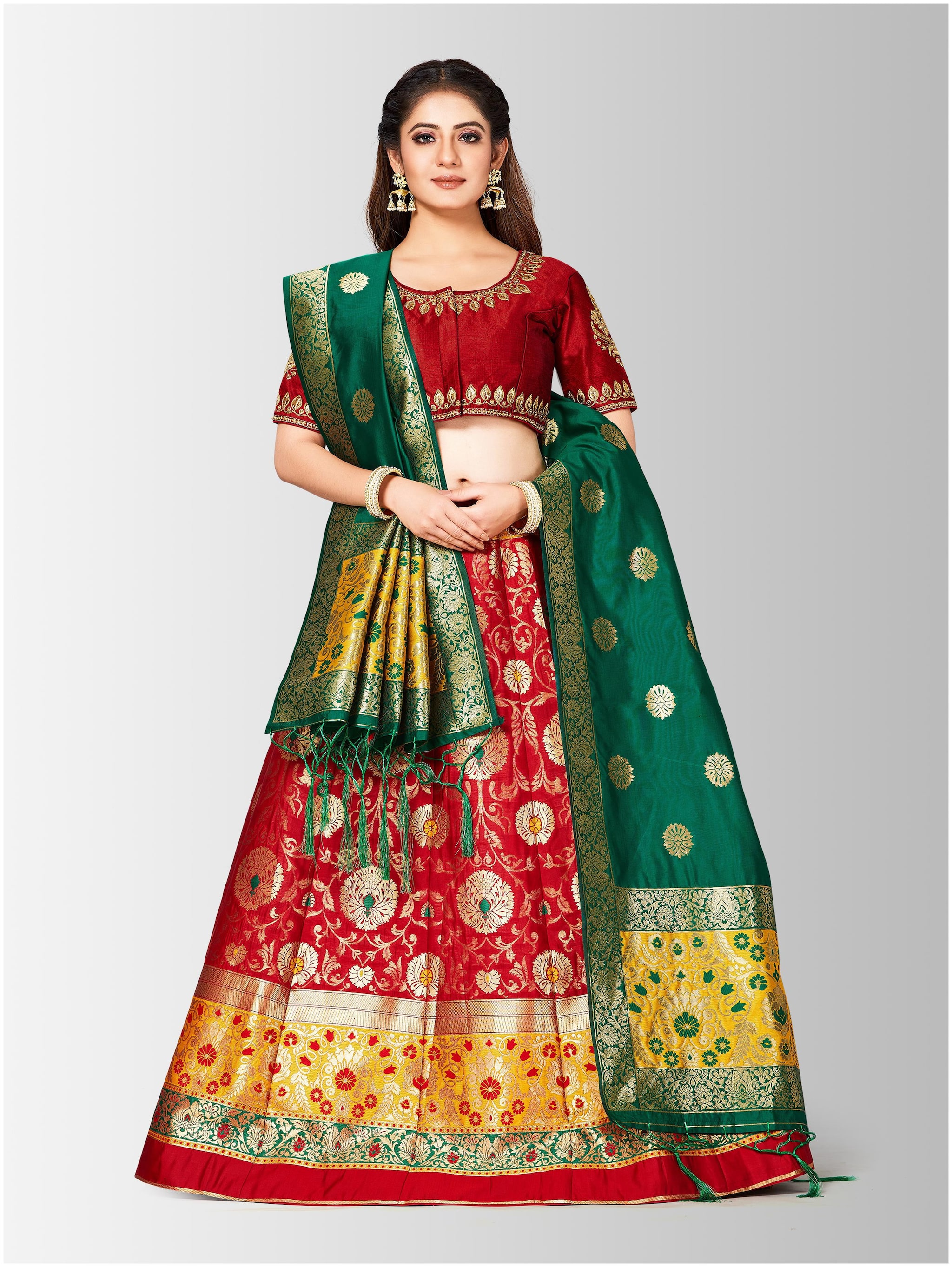 

Mimosa Women Silk Lehenga Choli with duptta Multi