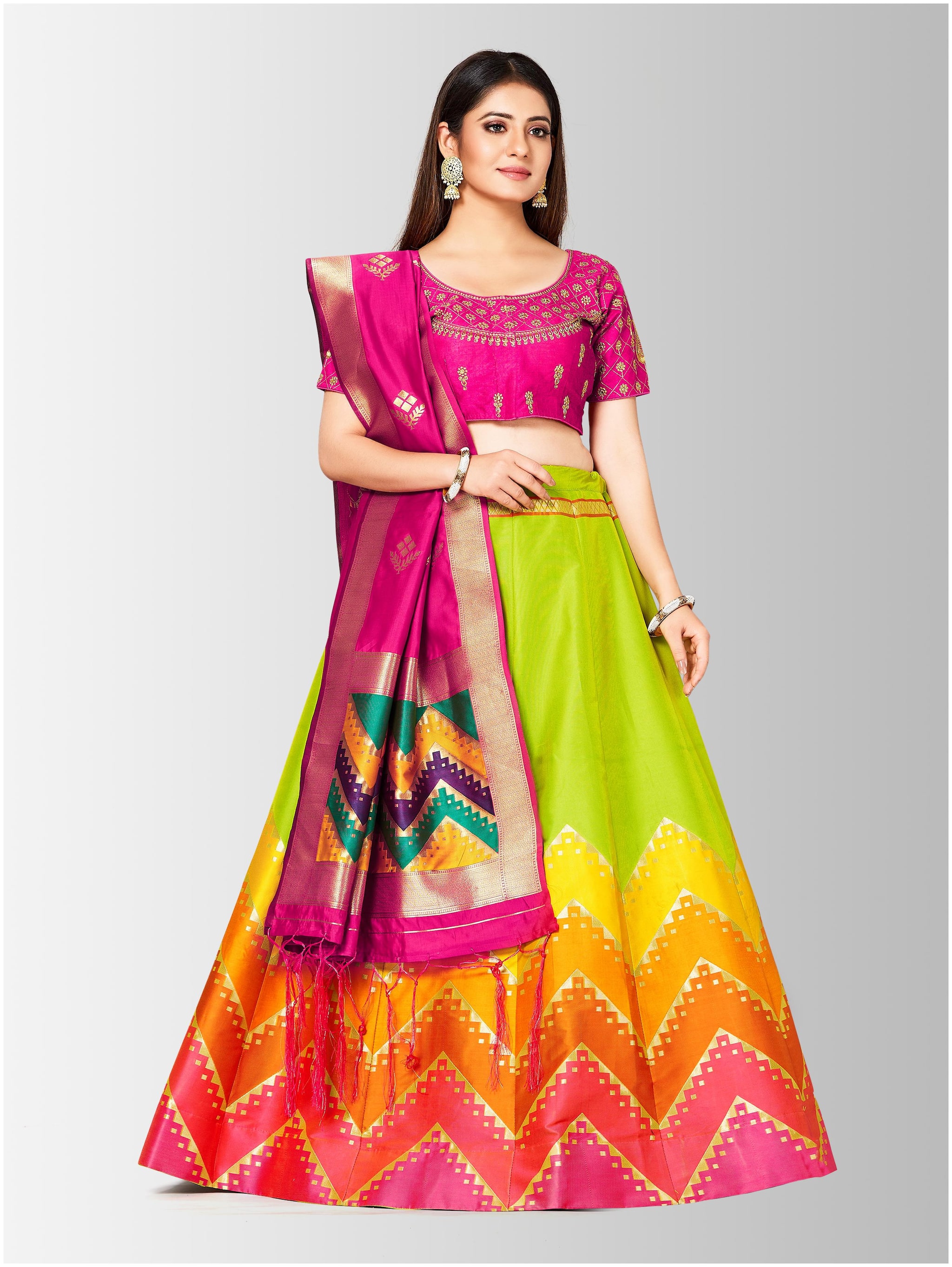 

Mimosa Women Silk Lehenga Choli with duptta Multi