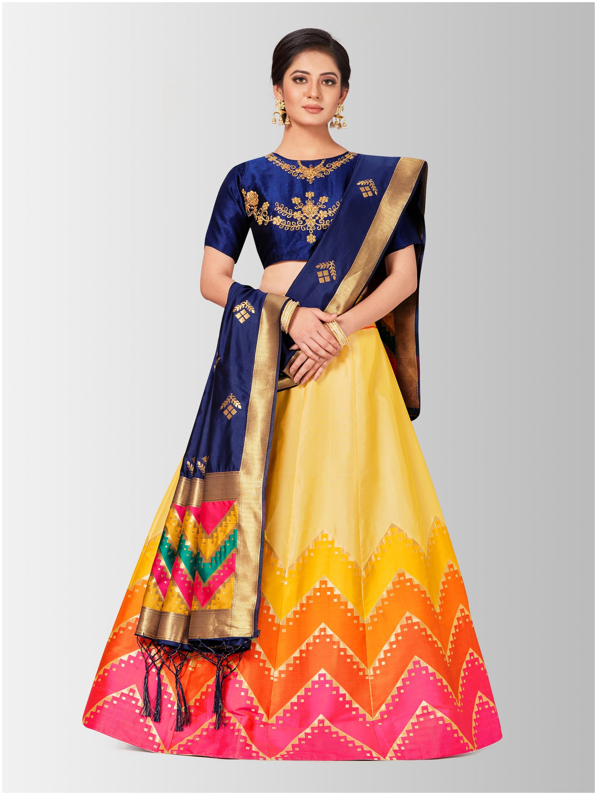 

Mimosa Women Silk Lehenga Choli with duptta Multi