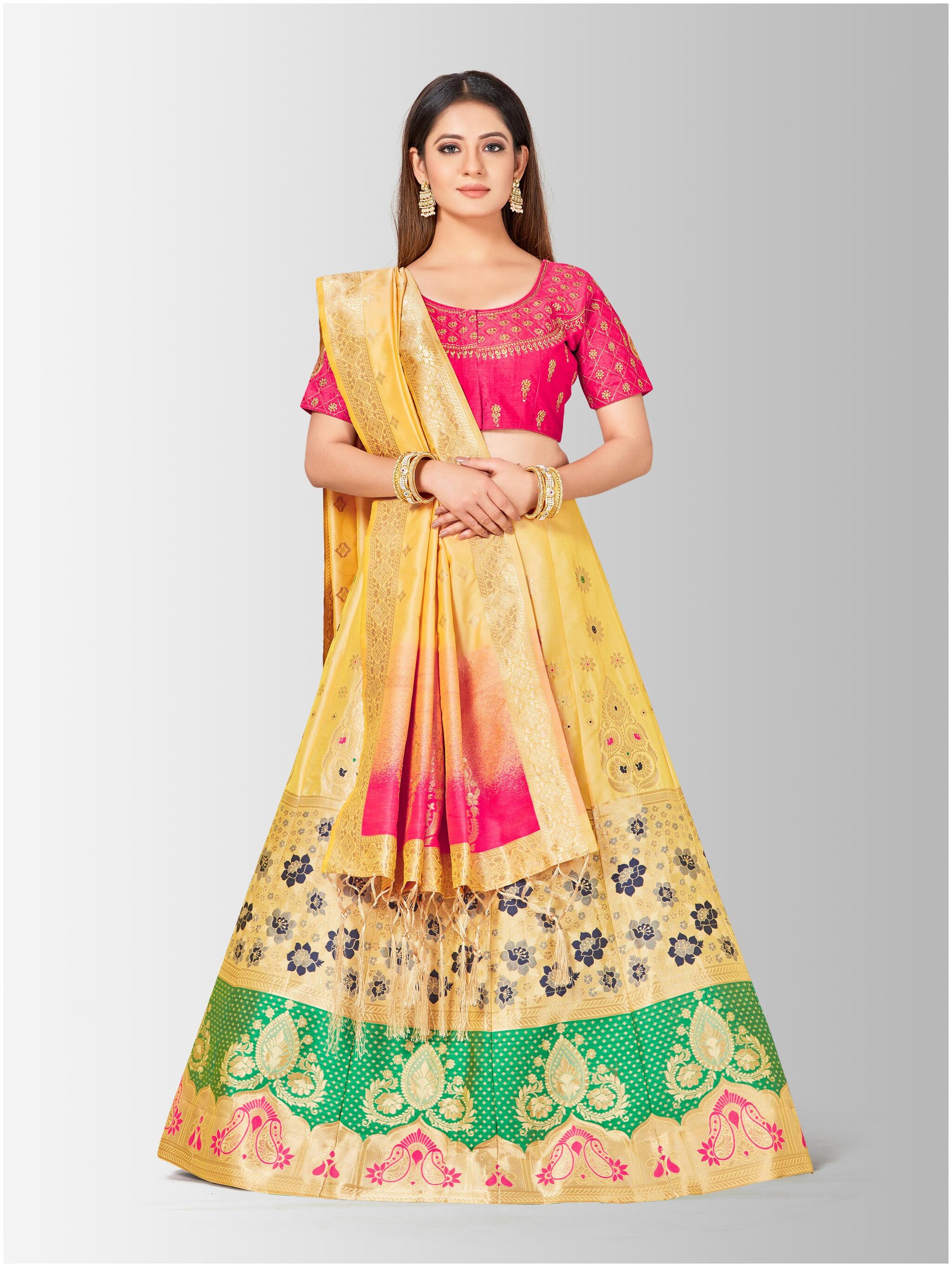 

Mimosa Women Silk Lehenga Choli with duptta Multi
