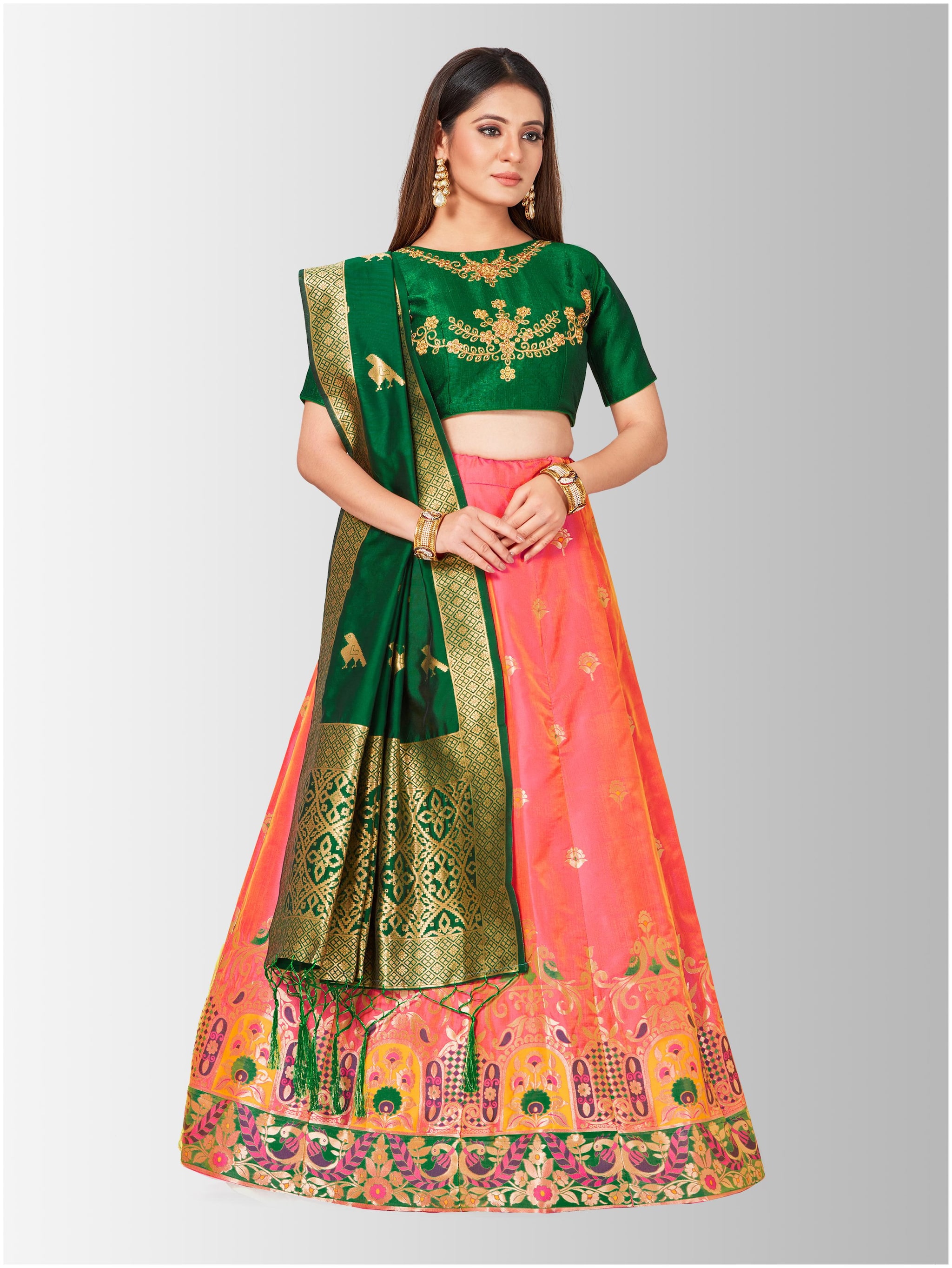 

Mimosa Women Silk Lehenga Choli with duptta Multi