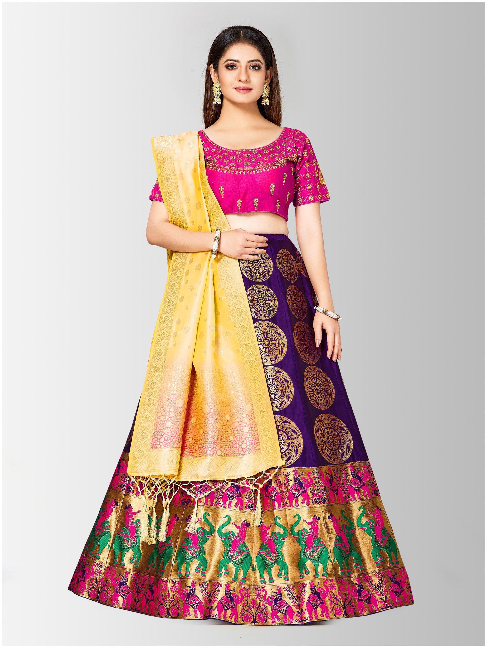 

Mimosa Women Silk Lehenga Choli with duptta Multi